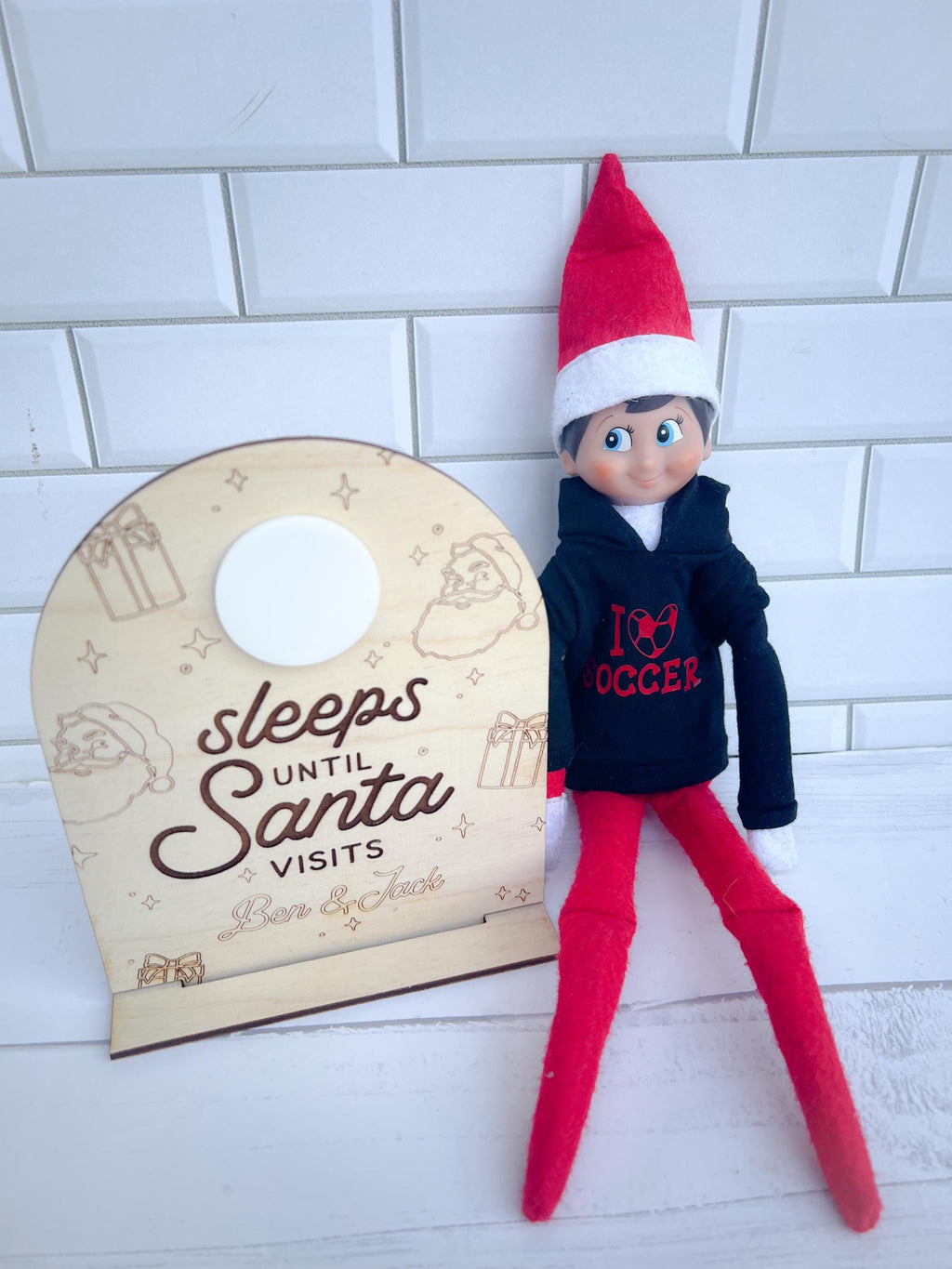 Sleeps Until Santa Comes - Christmas Countdown Sign - Countdown Sign - Write On Sign - Reusable - Personalized