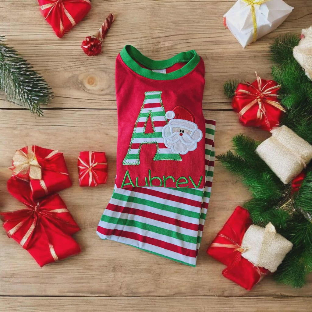 PRE-ORDER Santa Pajamas - Christmas Pajamas - Santa PJs-Girls Christmas Pajamas - Boys Christmas Pajamas - Santa Christmas - Matching PJS