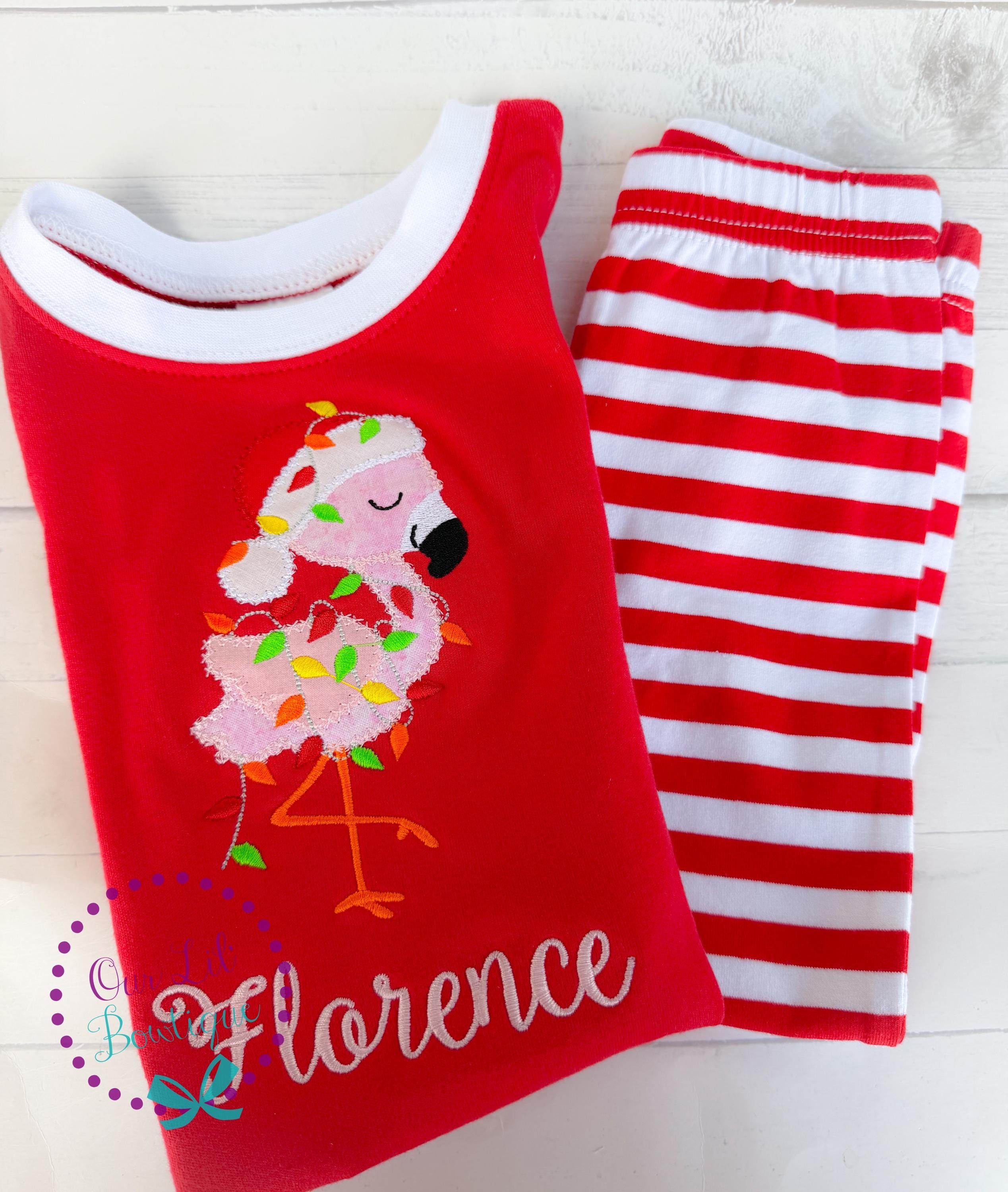 PRE-ORDER Flamingo Christmas - Christmas PJs- Pajamas- Personalized Christmas PJs - Christmas Flamingo- Matching Christmas Pajamas