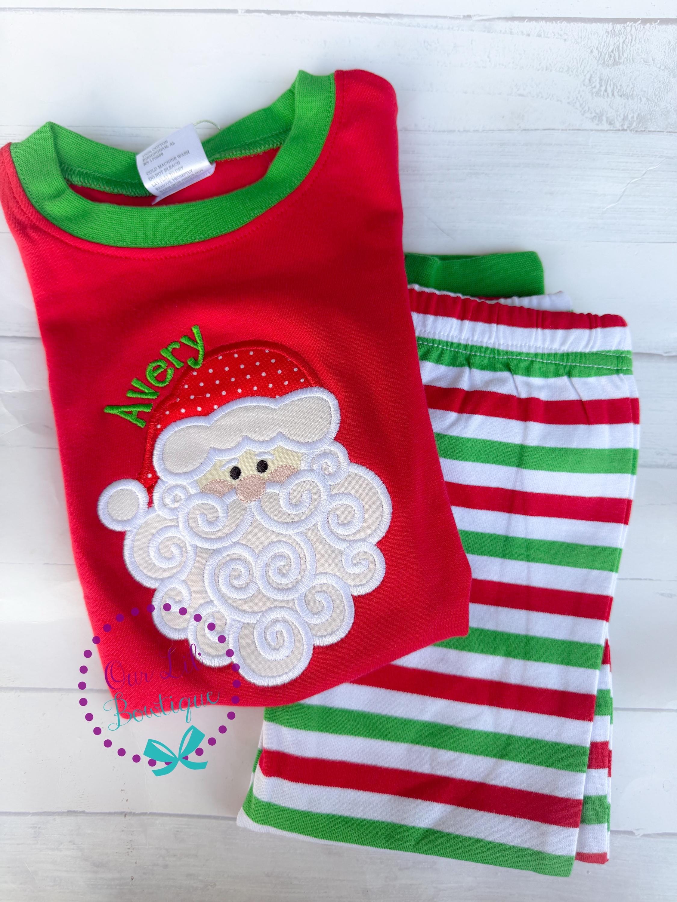 PRE-ORDER Santa Pajamas - Christmas Pajamas - Santa PJS- Girls Christmas Pajamas - Boys Christmas Pajamas - Santa Christmas PJs -Matching