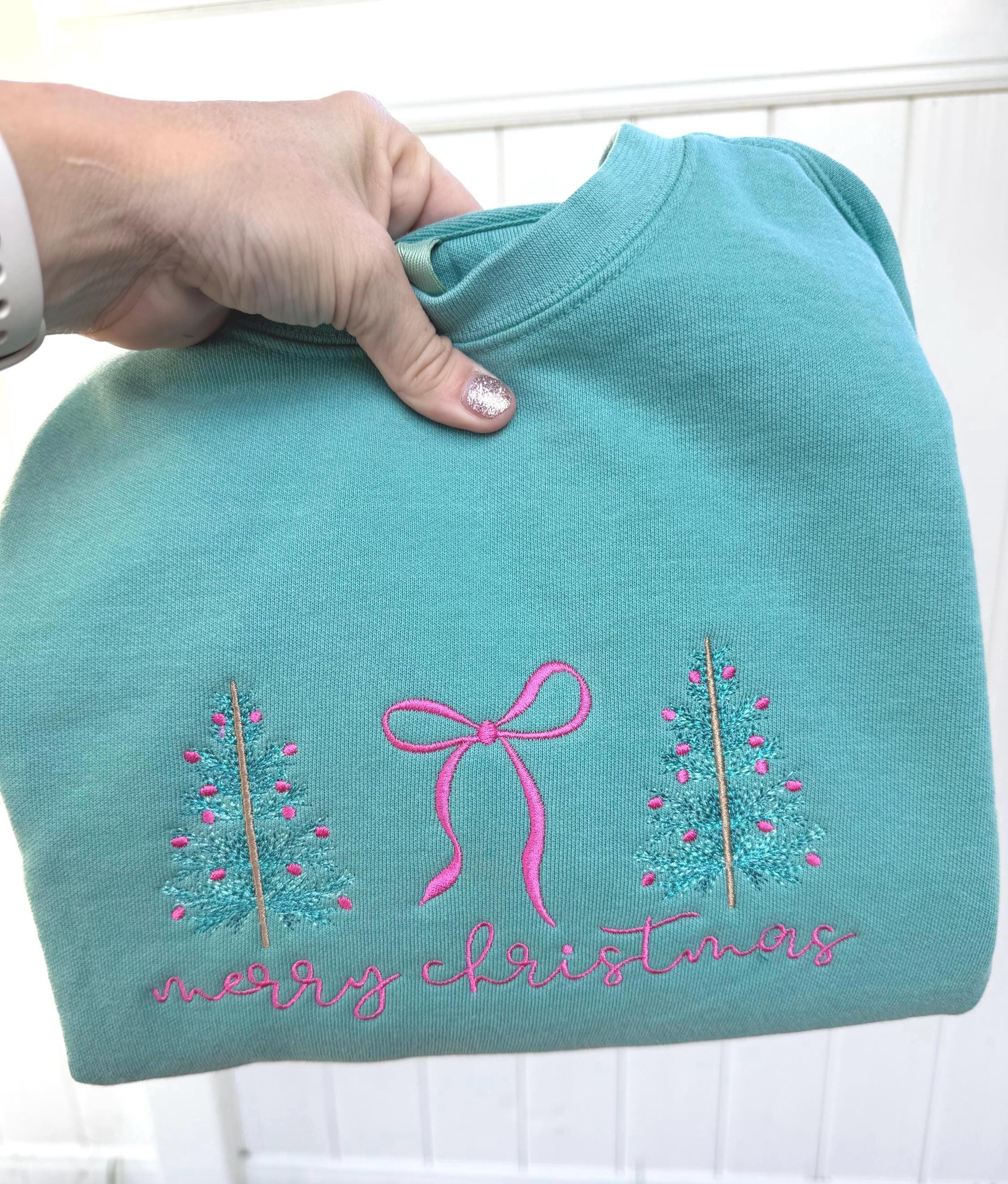 Merry Christmas Sweatshirt - Christmas Bow - Christmas Sweatshirt - Christmas Coquette