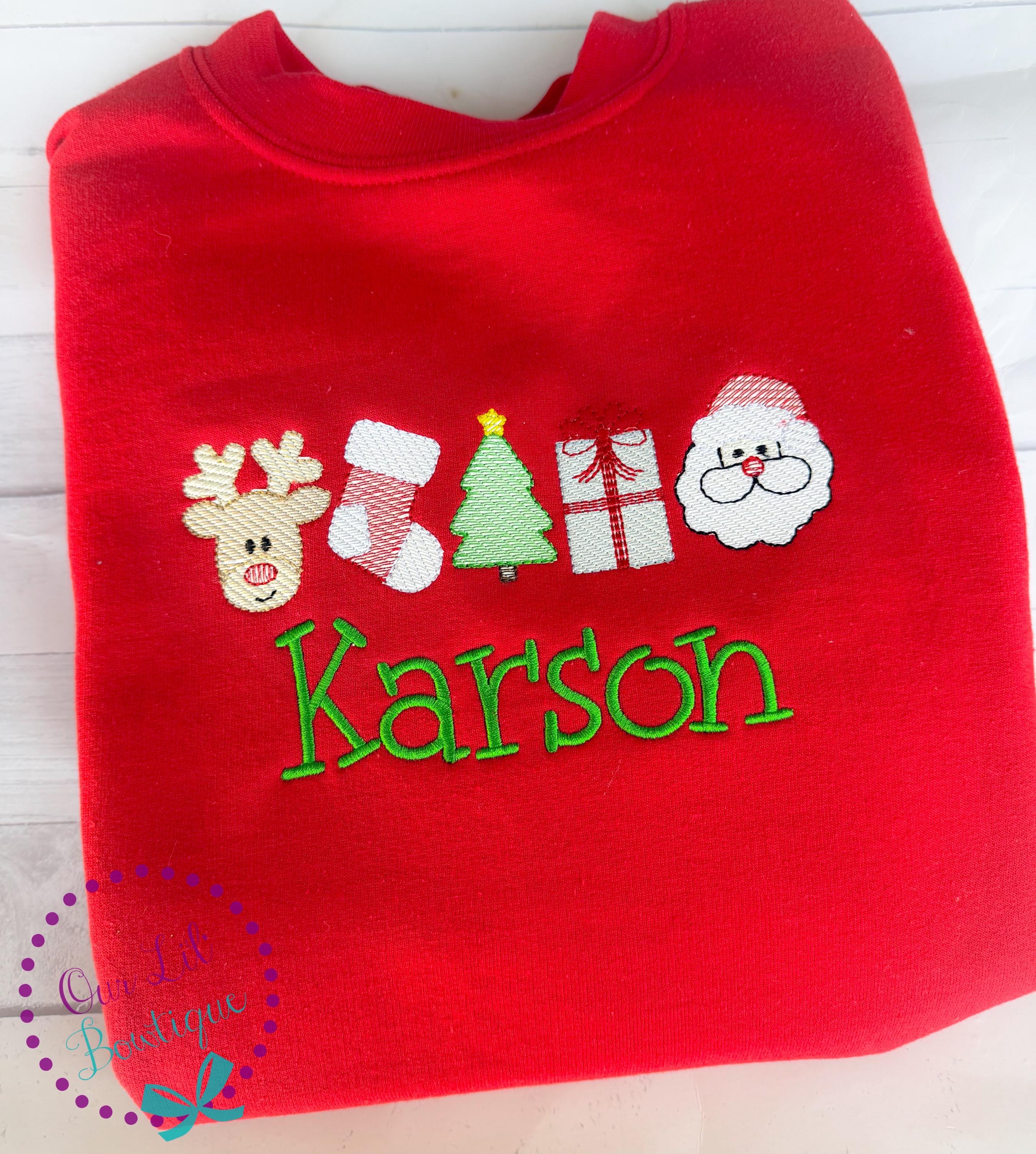 Christmas Sweatshirt - Personalized Christmas Shirt - Christmas Trio