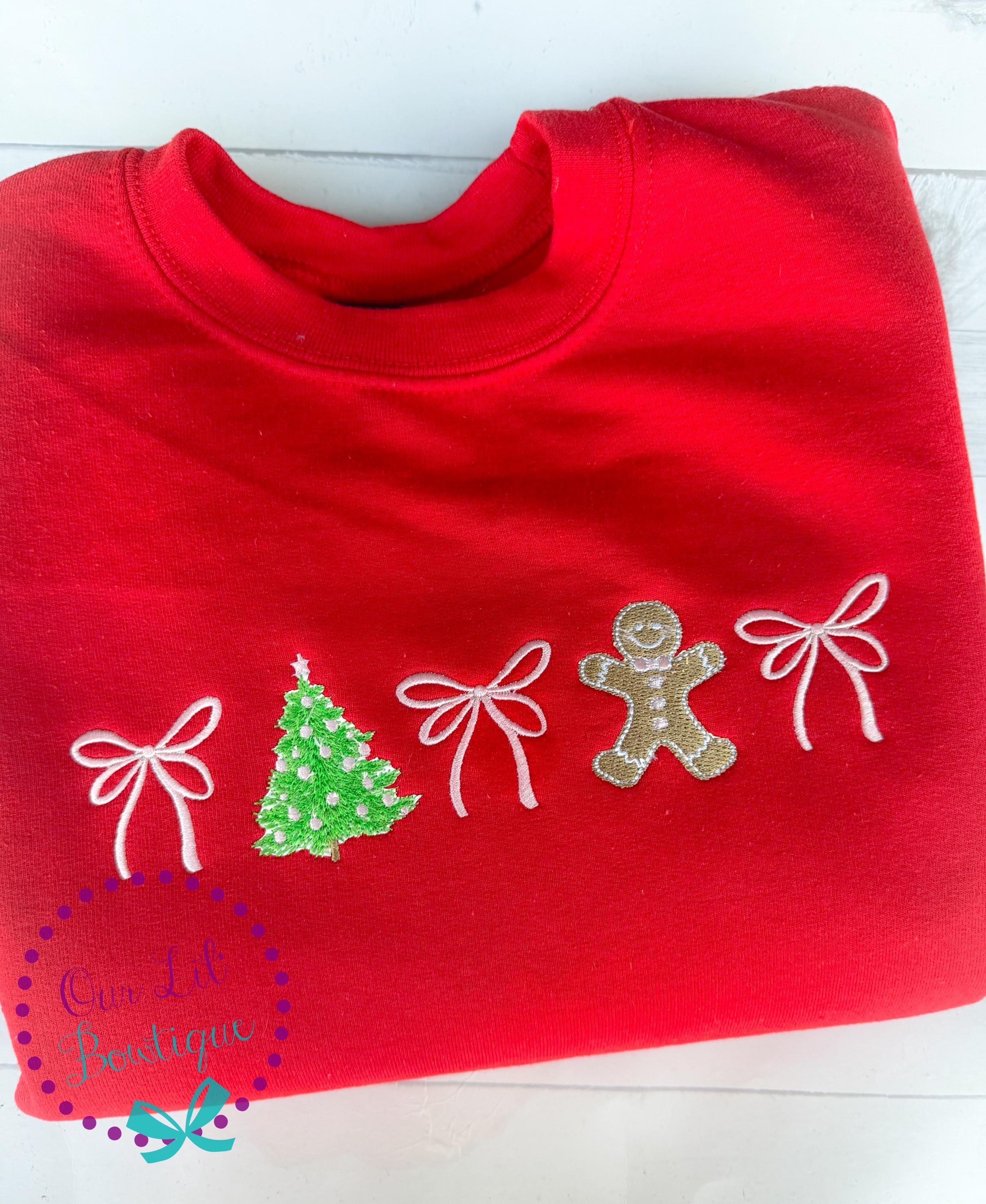 Christmas Sweatshirt - Personalized Christmas Shirt - Christmas Trio - Christmas Coquette