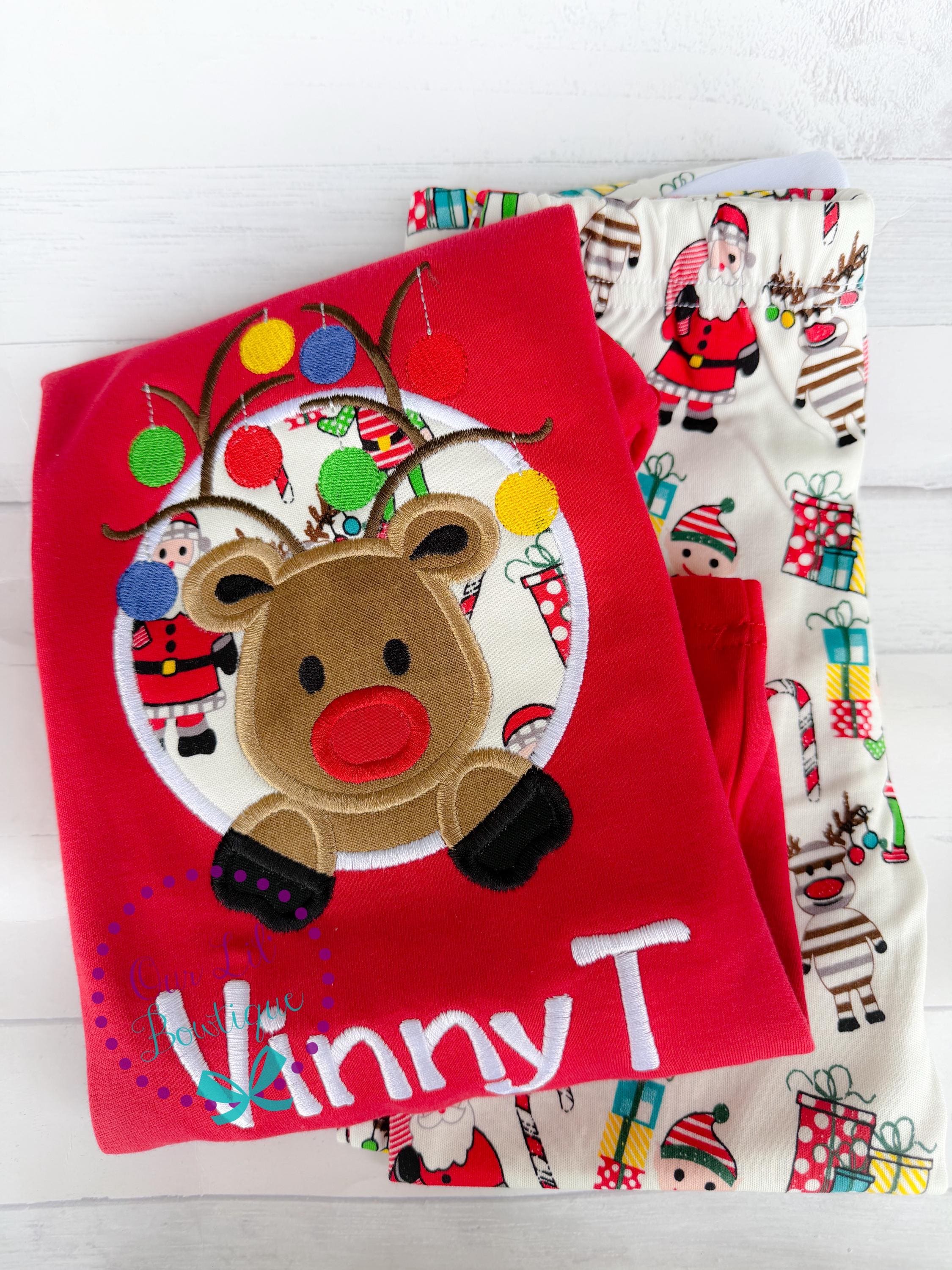 PRE-ORDER Reindeer Christmas Pajamas - Christmas PJs- Pajamas- Personalized Christmas PJs - Christmas Reindeer -Matching Christmas Pajamas