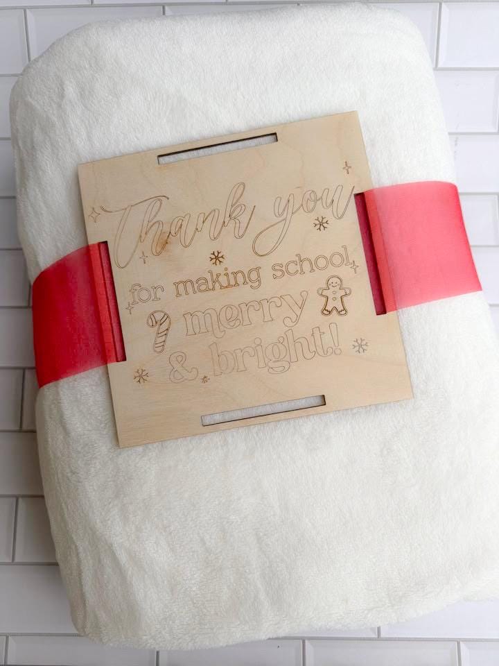 Teacher Christmas Gift - Blanket Tag - Blanket tag - Teacher Gift - Holiday gift - Home decor - Teacher gift - Gift for Her
