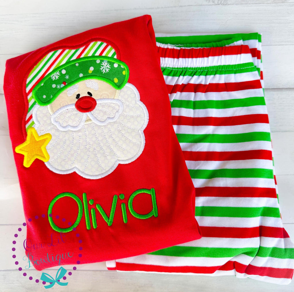 PRE-ORDER Santa Pajamas - Christmas Pajamas - Santa PJs-Girls Christmas Pajamas - Boys Christmas Pajamas - Santa Christmas - Matching PJS