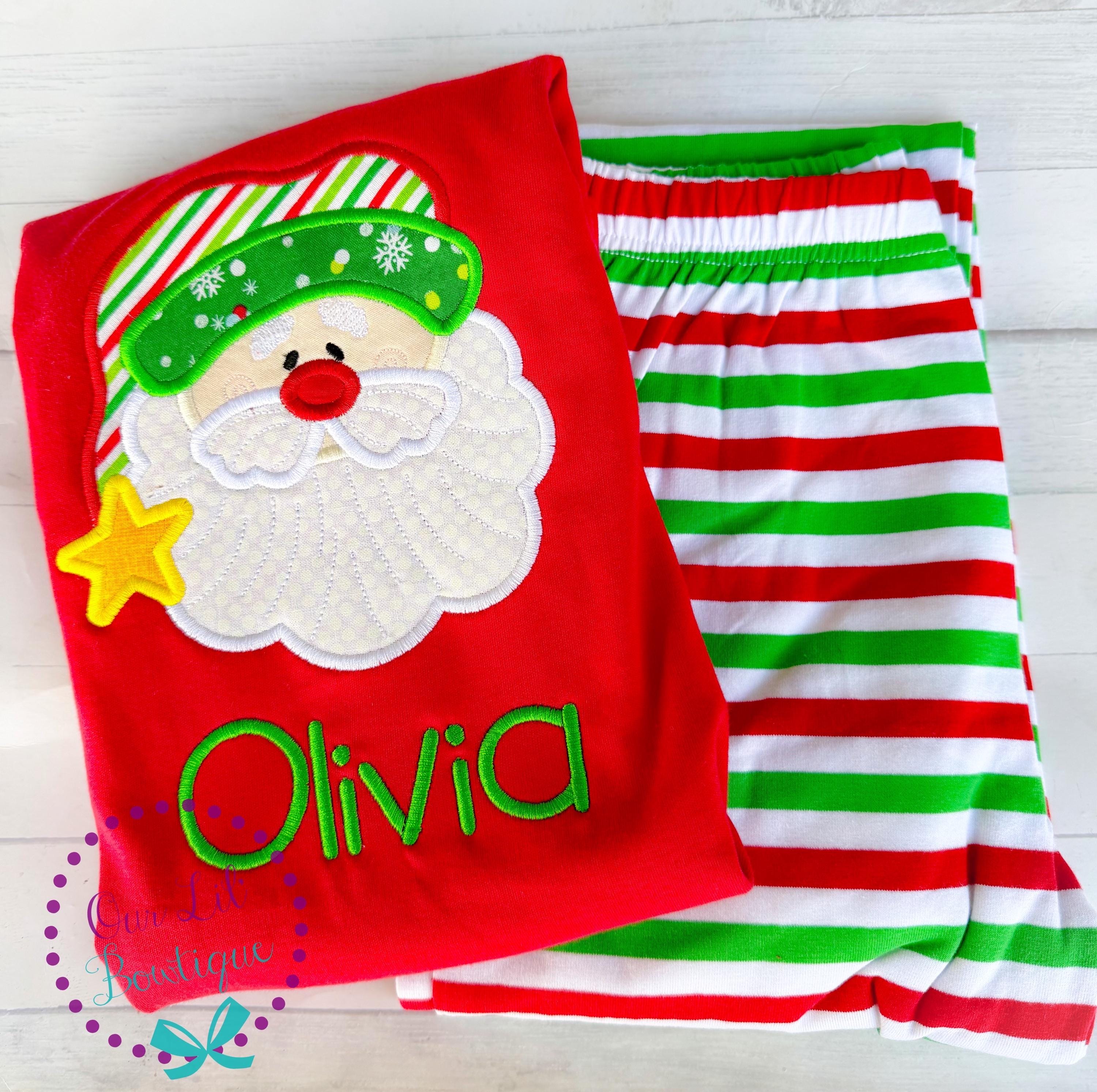 PRE-ORDER Santa Pajamas - Christmas Pajamas - Santa PJs-Girls Christmas Pajamas - Boys Christmas Pajamas - Santa Christmas - Matching PJS
