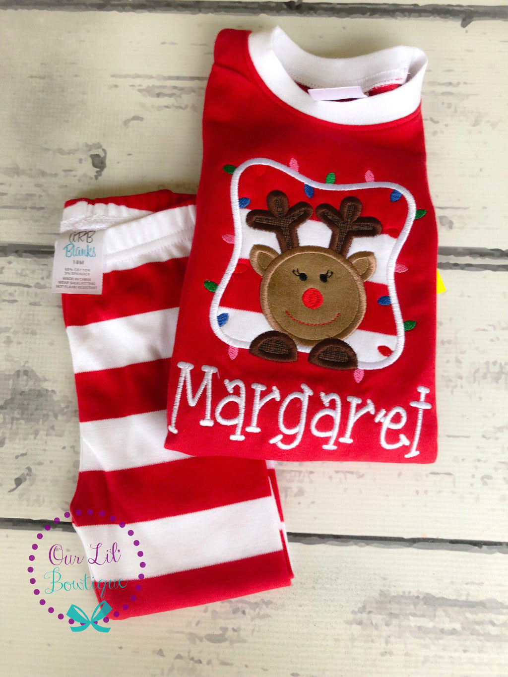 PRE-ORDER Reindeer Christmas Pajamas - Christmas PJs- Pajamas- Personalized Christmas PJs - Christmas Reindeer -Matching Christmas Pajamas