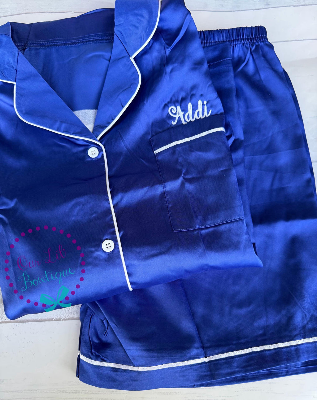 Birthday Girl - Bow Personalized Pajamas - Silk Pajamas - Kids PJs - Birthday PJs- Personalized Birthday Shirt