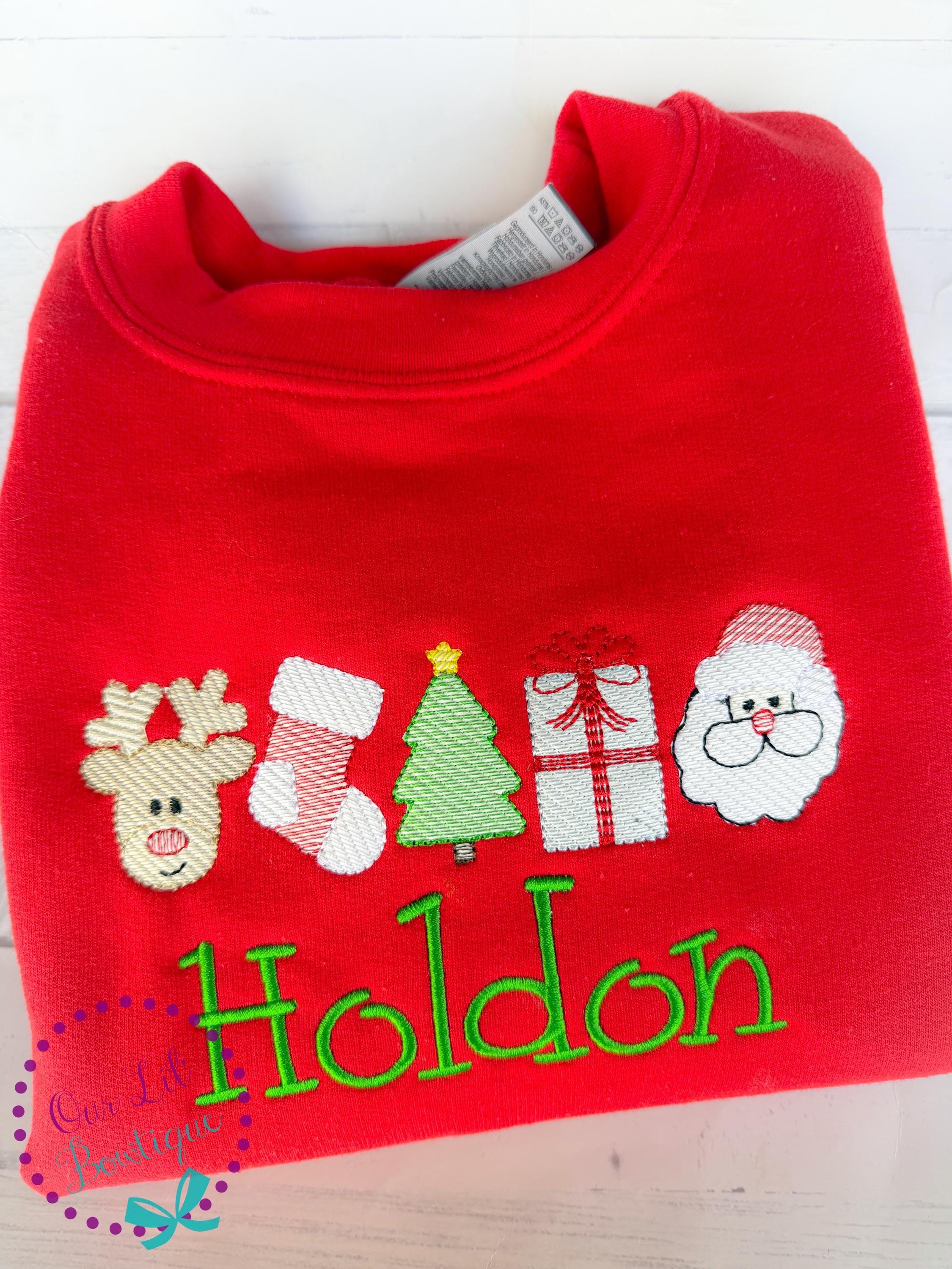 Christmas Sweatshirt - Personalized Christmas Shirt - Christmas Trio