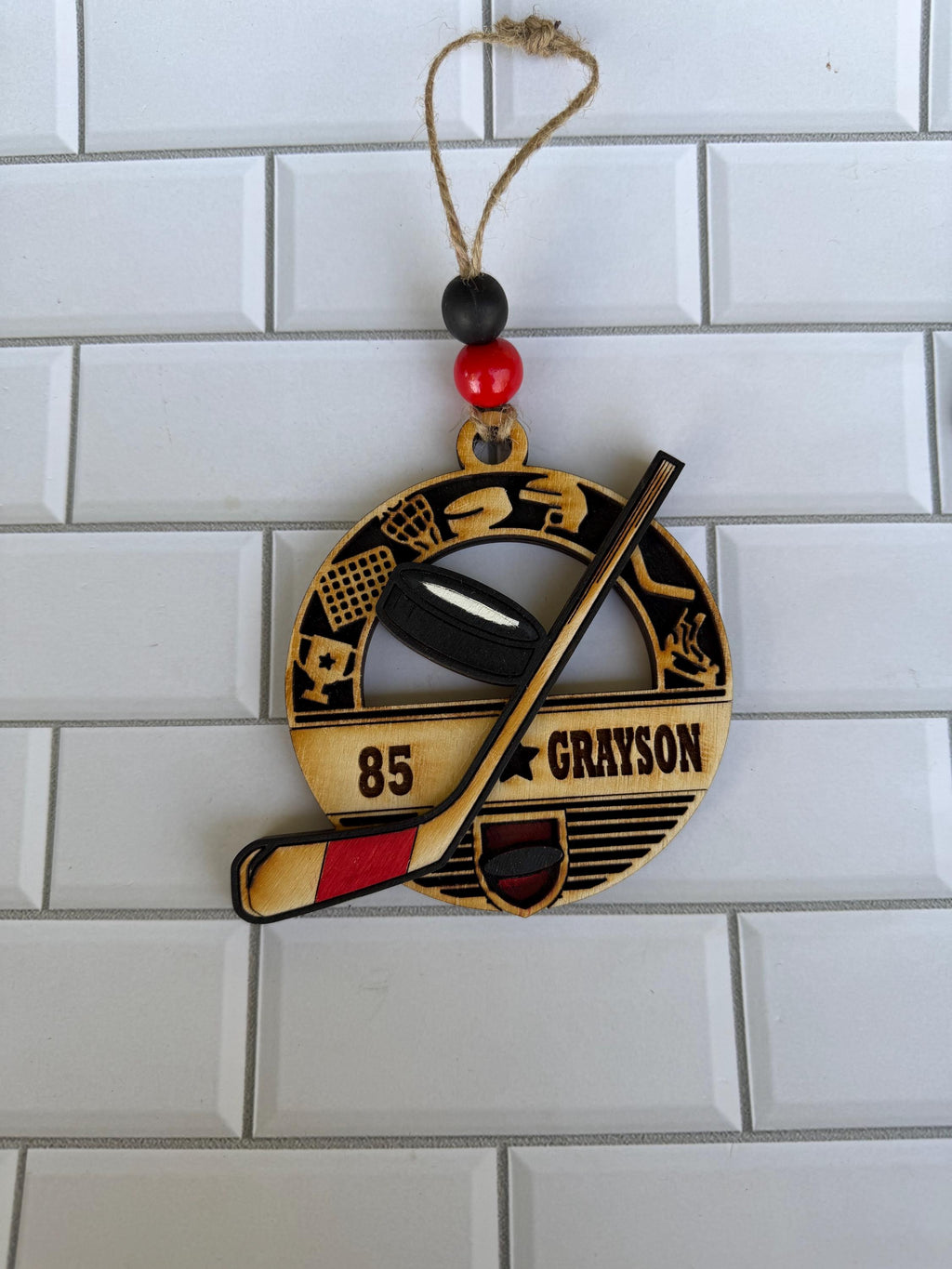 Sports Ornaments - Wooden Hanging Christmas Tree Ornament - Personalized