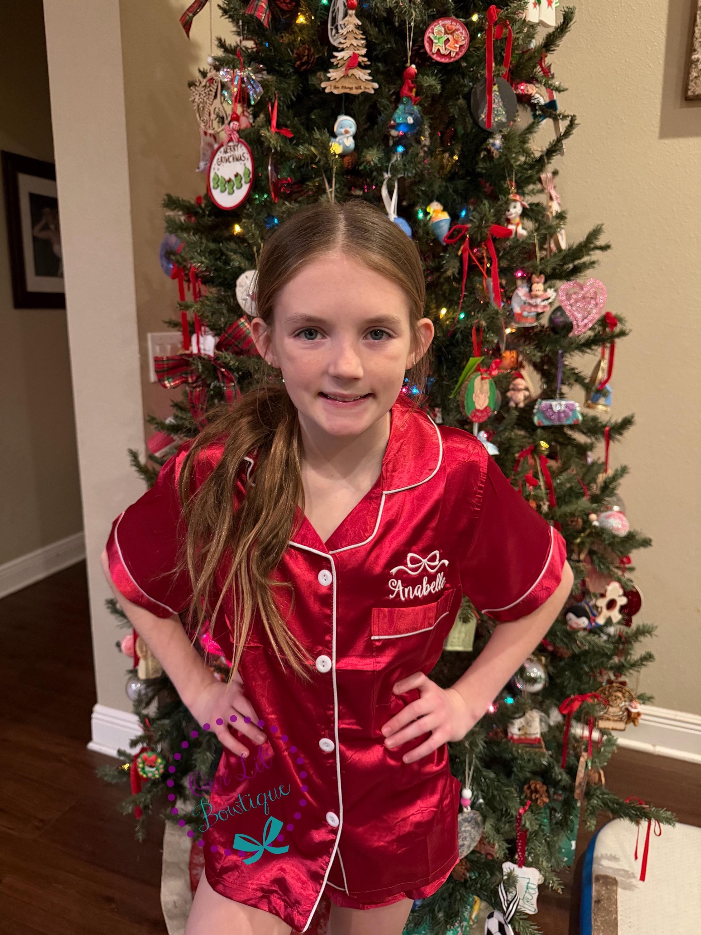 Heart Personalized Pajamas - Silk Pajamas - Silk PJs- Birthday PJs - Valentine Pajamas