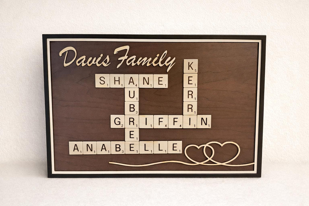 Family Name Sign - Mothers Day Gift - Gift for Mom - Laser Engraved - Puzzle Pieces Sign