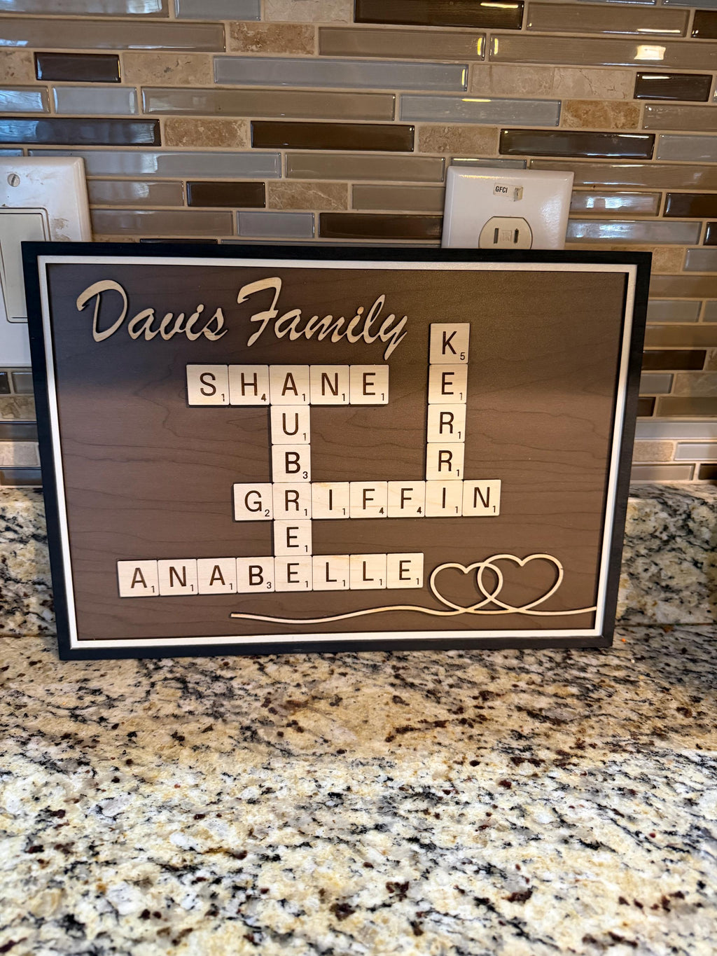Family Name Sign - Mothers Day Gift - Gift for Mom - Laser Engraved - Puzzle Pieces Sign