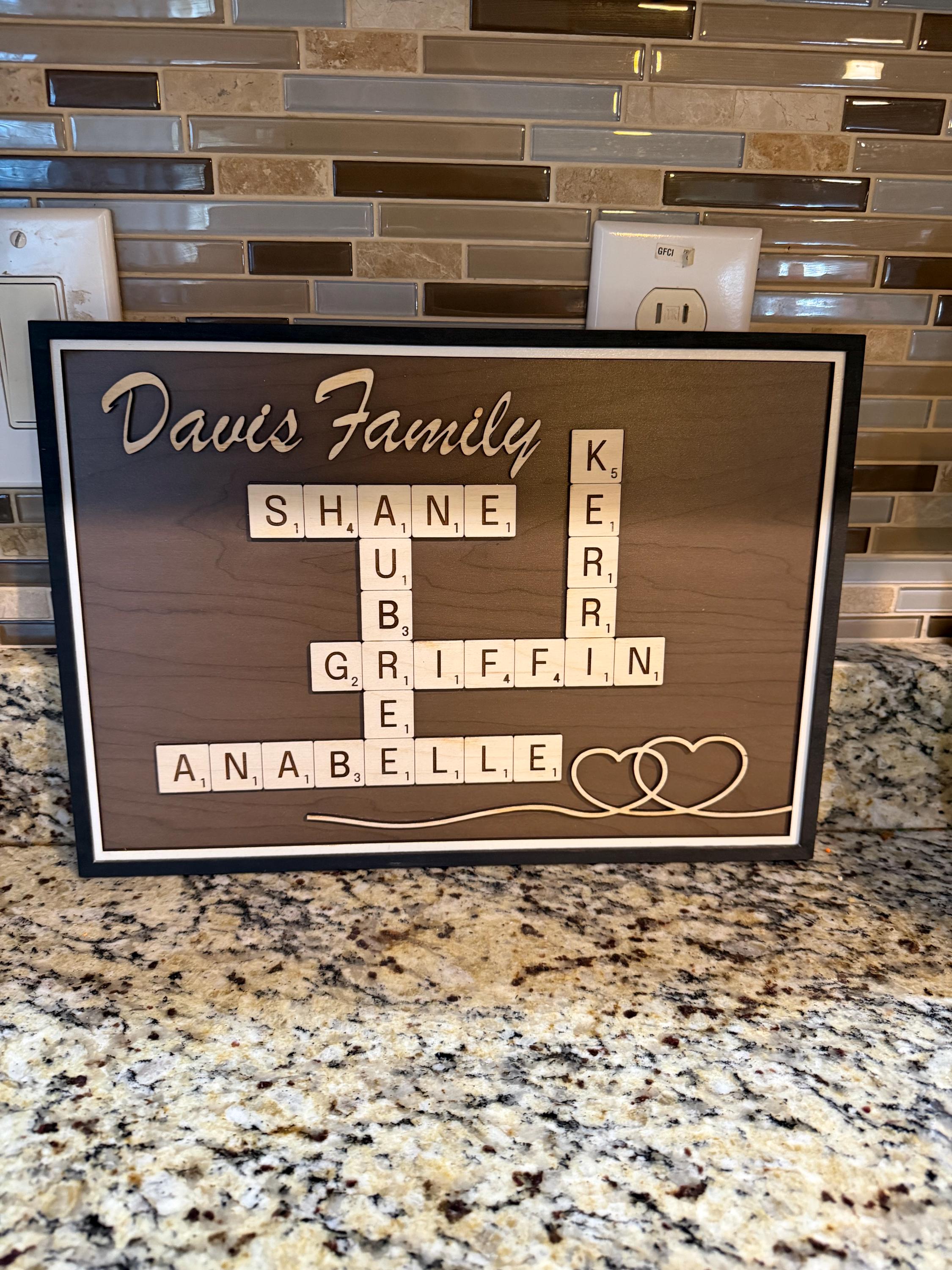 Family Name Sign - Mothers Day Gift - Gift for Mom - Laser Engraved - Puzzle Pieces Sign