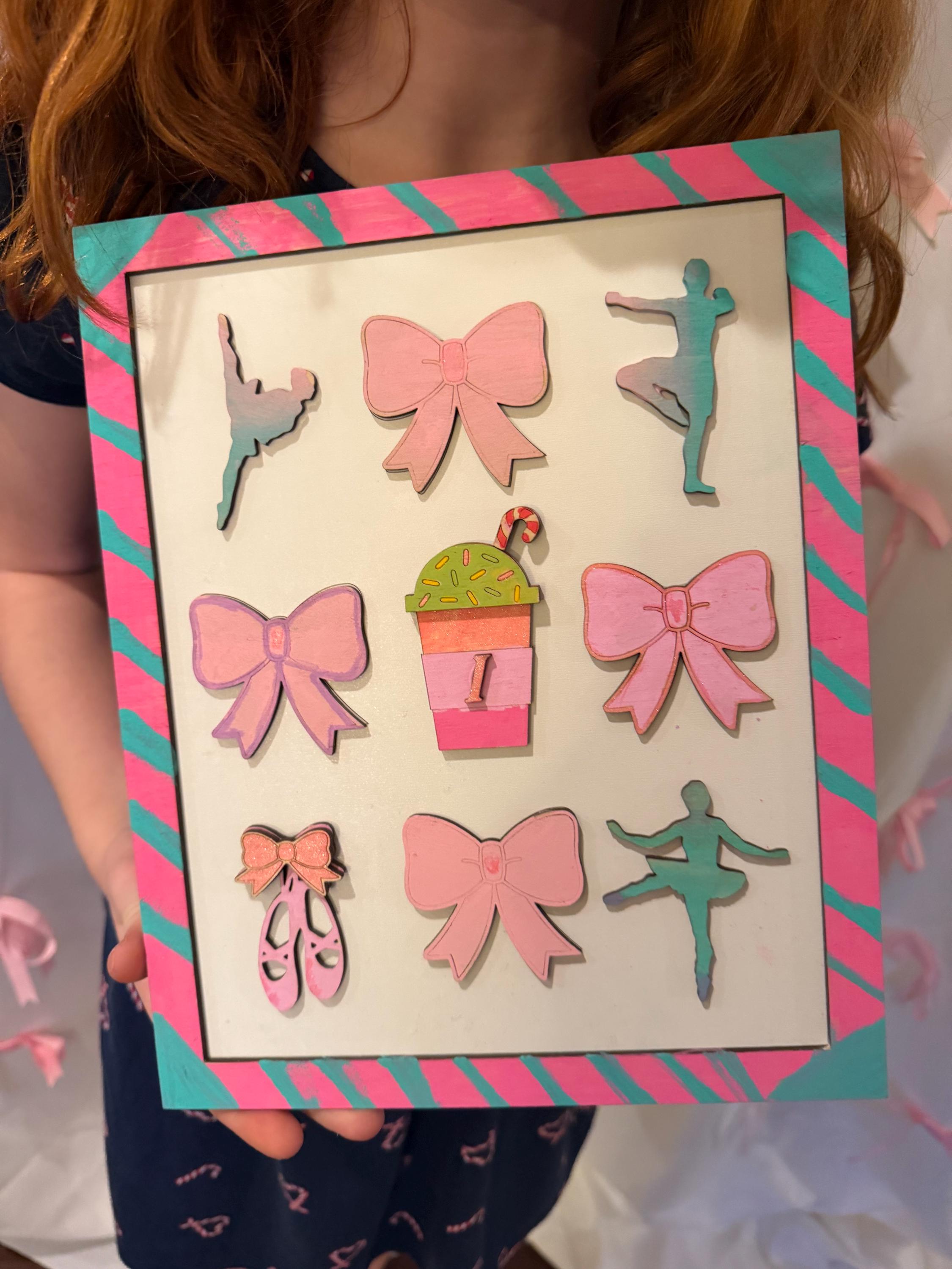 DIY Kids Bow and Sport Painting Kit - Gymanstics - Dance - Ninja - Coquette Bow - Party Painting Kit - Birthday Party Painting Kits