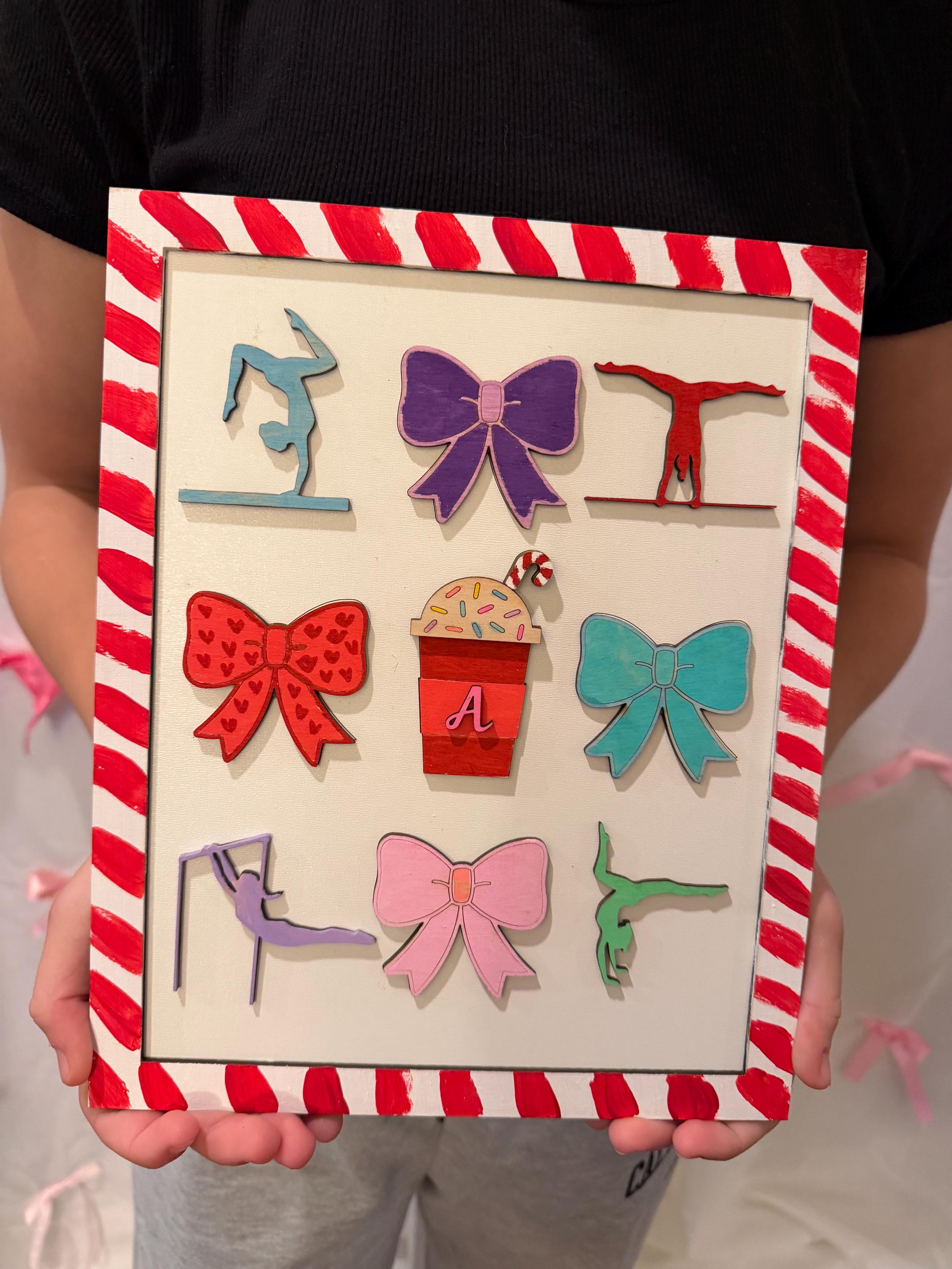DIY Kids Bow and Sport Painting Kit - Gymanstics - Dance - Ninja - Coquette Bow - Party Painting Kit - Birthday Party Painting Kits