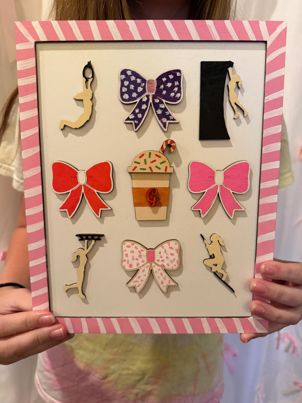 DIY Kids Bow and Sport Painting Kit - Gymanstics - Dance - Ninja - Coquette Bow - Party Painting Kit - Birthday Party Painting Kits