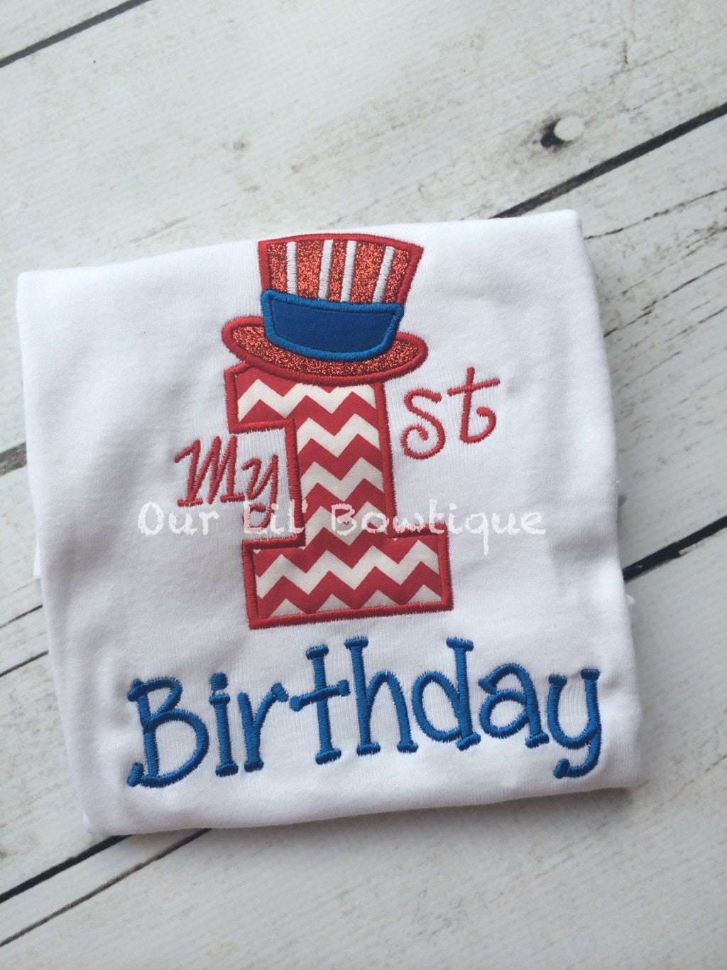 1st Birthday 4th of July Shirt: Patriotic Baby Girl Outfit