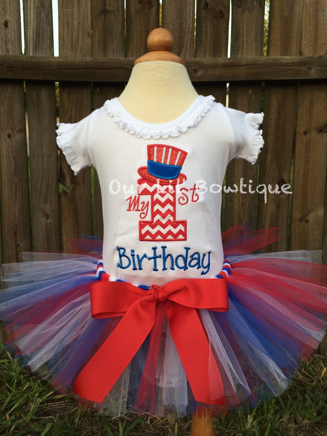 1st Birthday 4th of July Shirt: Patriotic Baby Girl Outfit