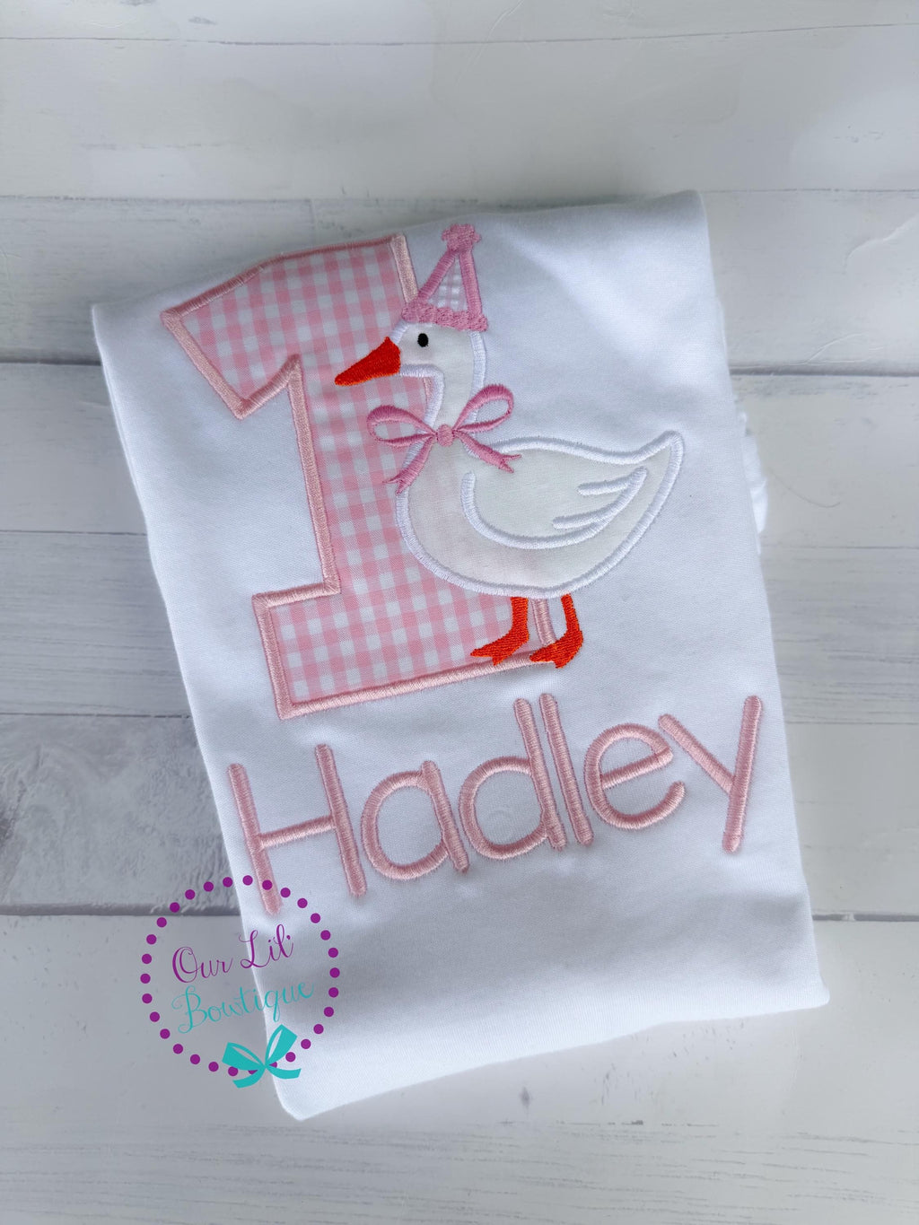 Personalized Goose Birthday Shirt: Girl's First Birthday Outfit