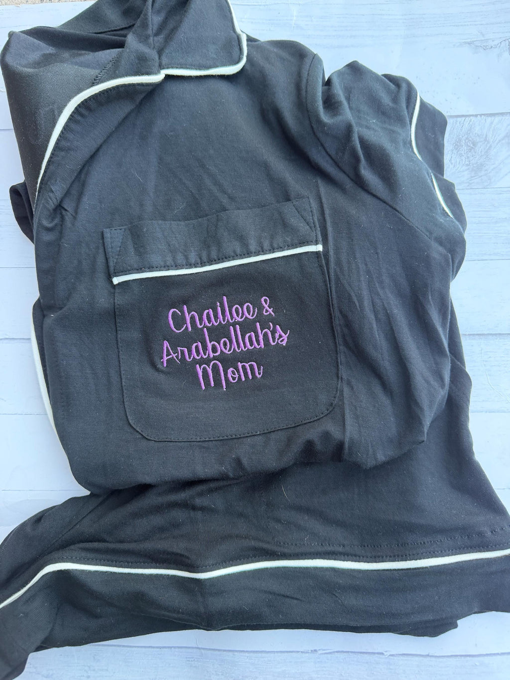 Gymnastics Pajamas: Embroidered Night Before Competition PJs - Mom Pajamas - Mom Competition Pajamas