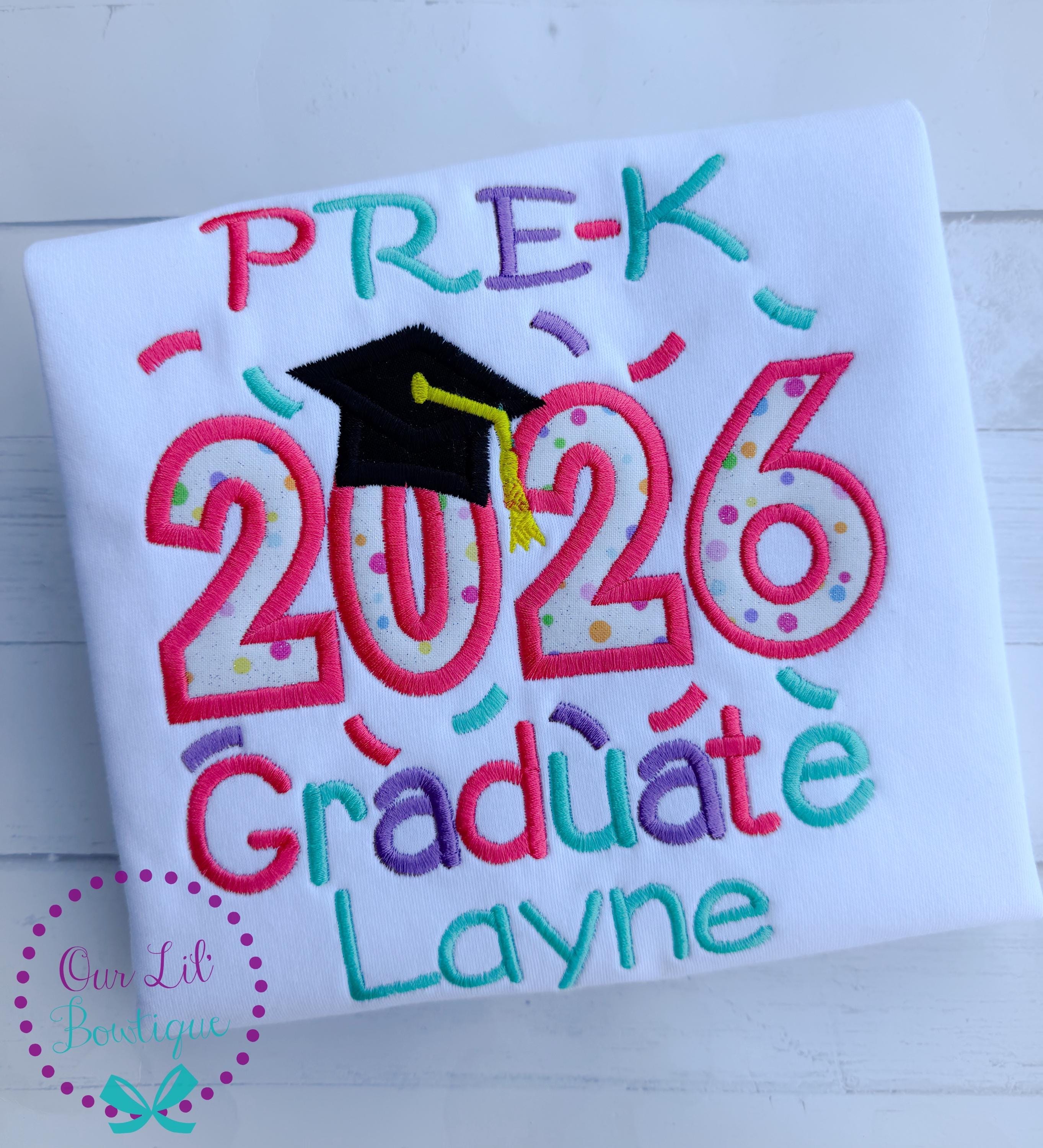 Graduation Shirt - Pre-K Graduation Shirt - Preschool Grad - Grad Shirt -Personalized Grad Shirt - Kindergarten Graduation - 2026 Grad - VPK