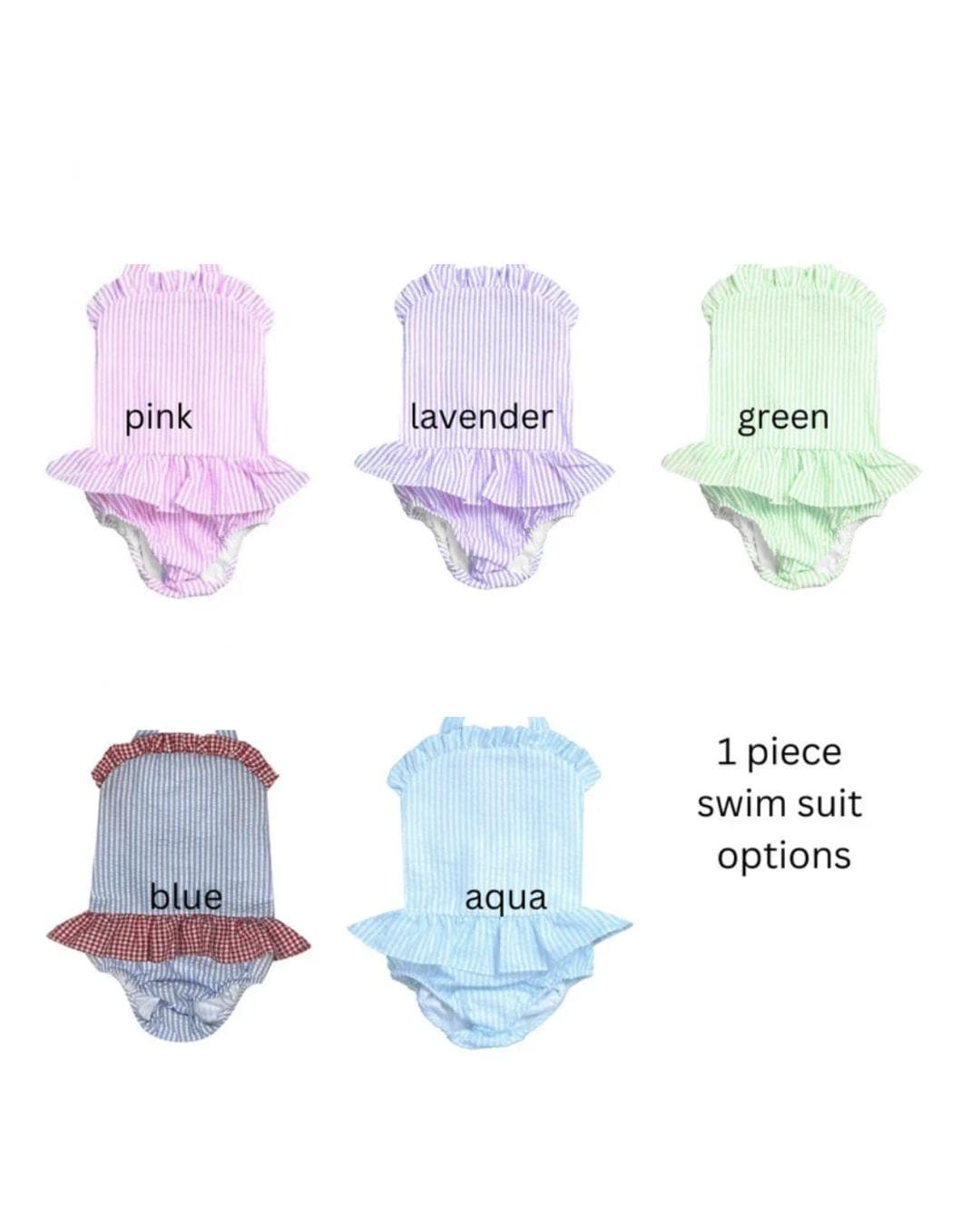 Beach Ball Bathing Suit - Monogrammed Seersucker Bathing Suit - Bathing Suit - Pool Party Bathing Suit - Gingham - One in the Sun