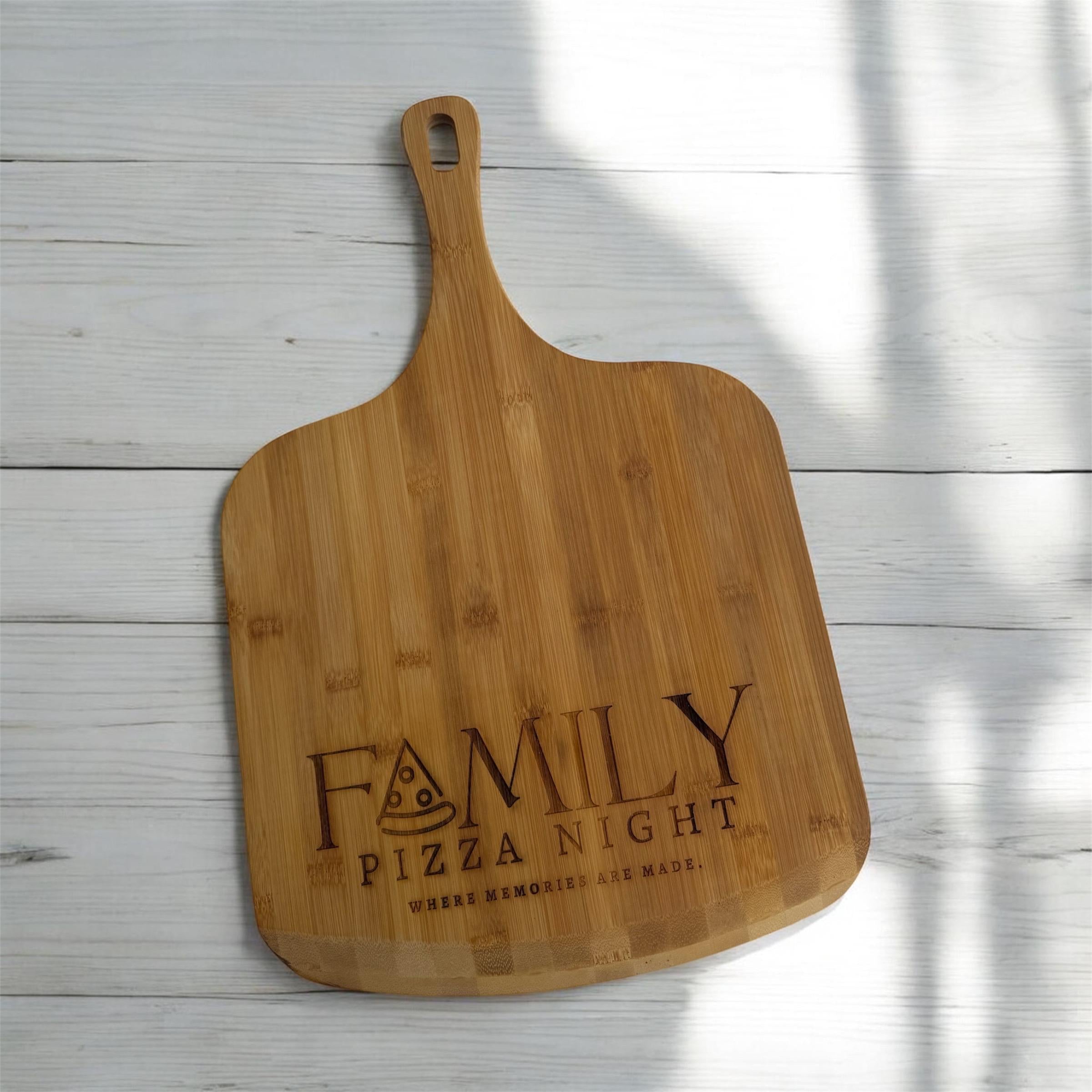 Personalized Wood Pizza Board - Small Pizza Board - Monogrammed Board - Laser Engraved Bamboo Cutting Board - Housewarming Gift -Gift