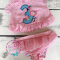 Flamingo Bathing Suit - Monogrammed Seersucker Bathing Suit - Bathing Suit - Flamingo Bathing Suit - Gingham - One in the Sun