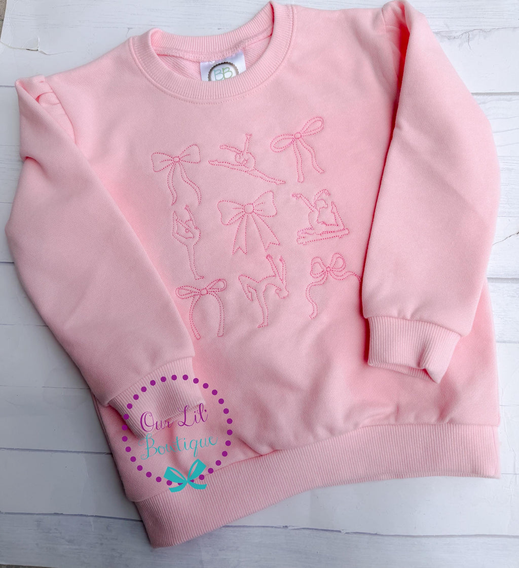 Dance Sweatshirt - Gymnastics Sweatshirt - Embroidered Sweatshirt - Kids Dance Shirt _ Gymnastics