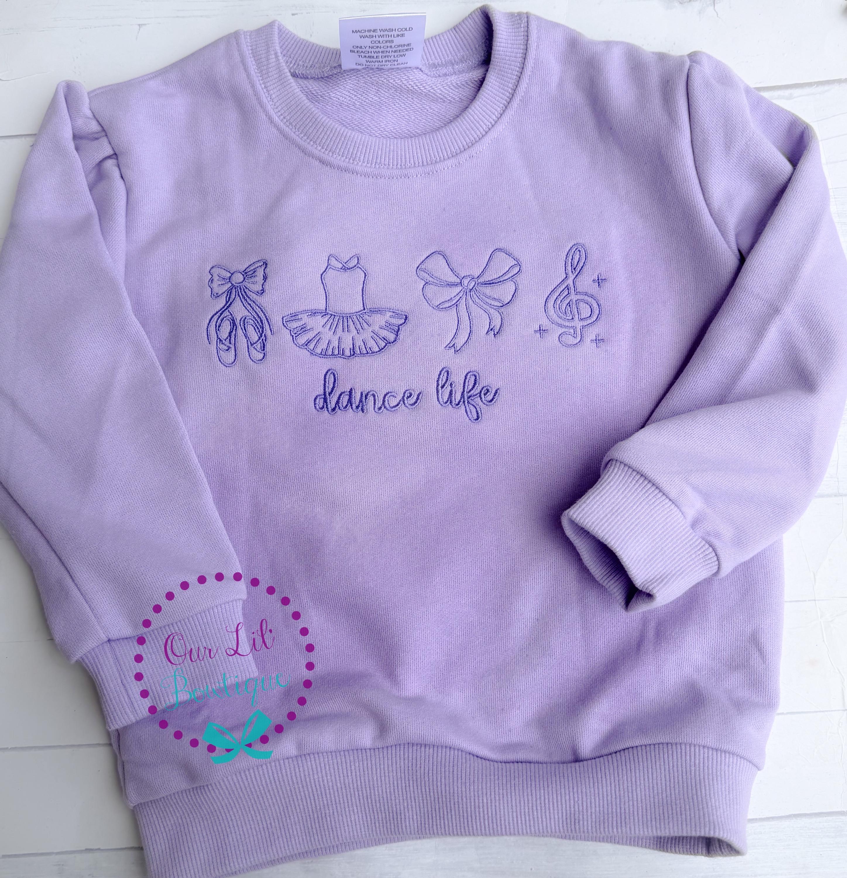 Dance Sweatshirt - Gymnastics Sweatshirt - Embroidered Sweatshirt - Kids Dance Shirt _ Gymnastics