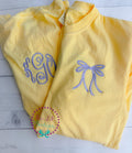 Comfort Colors Bow Monogram Sweatshirt - Personalized Initial Tee
