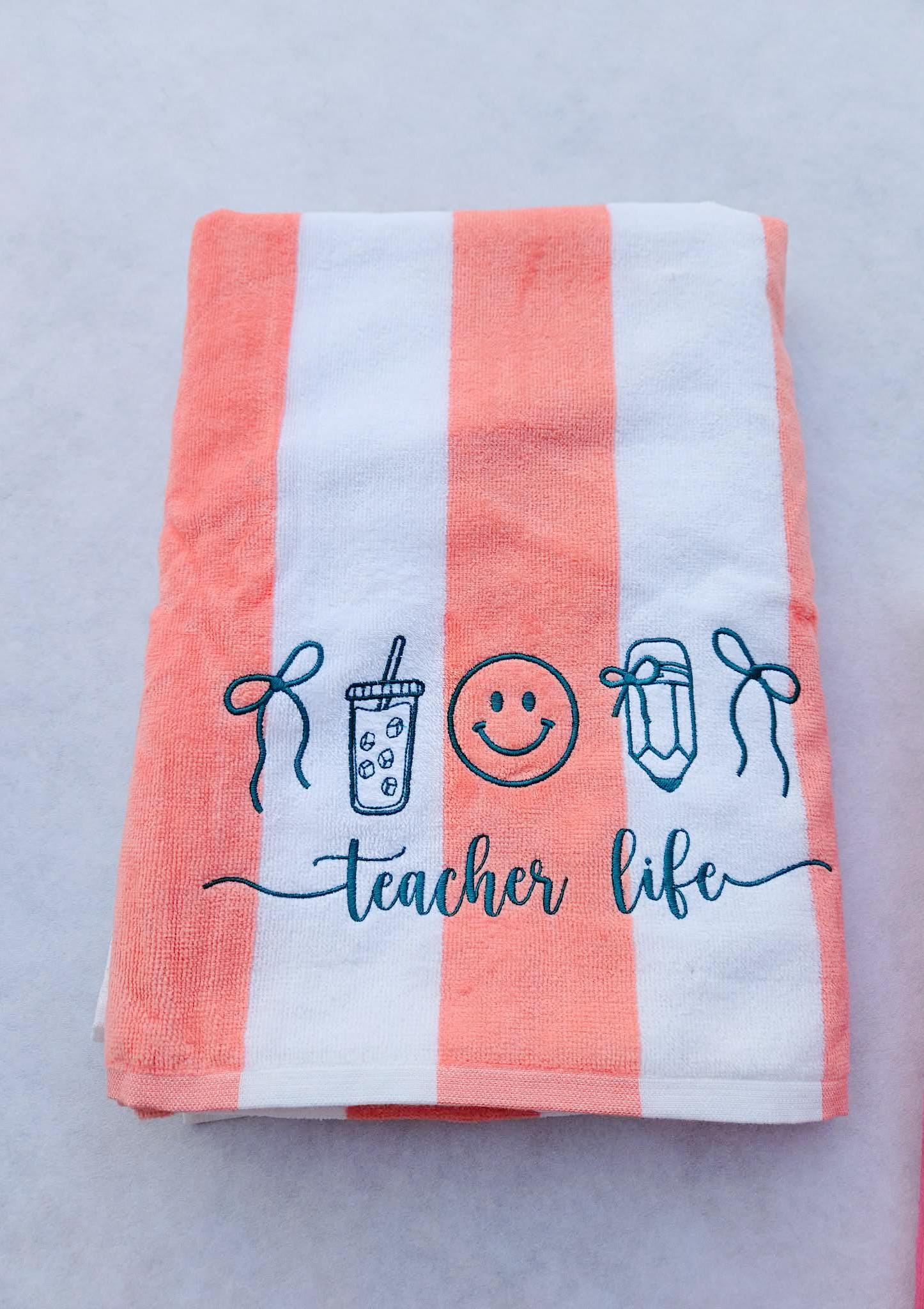 Teacher Life Towel - Personalized Teacher Beach Towel - Beach Towel - Teacher Appreciation - Gift