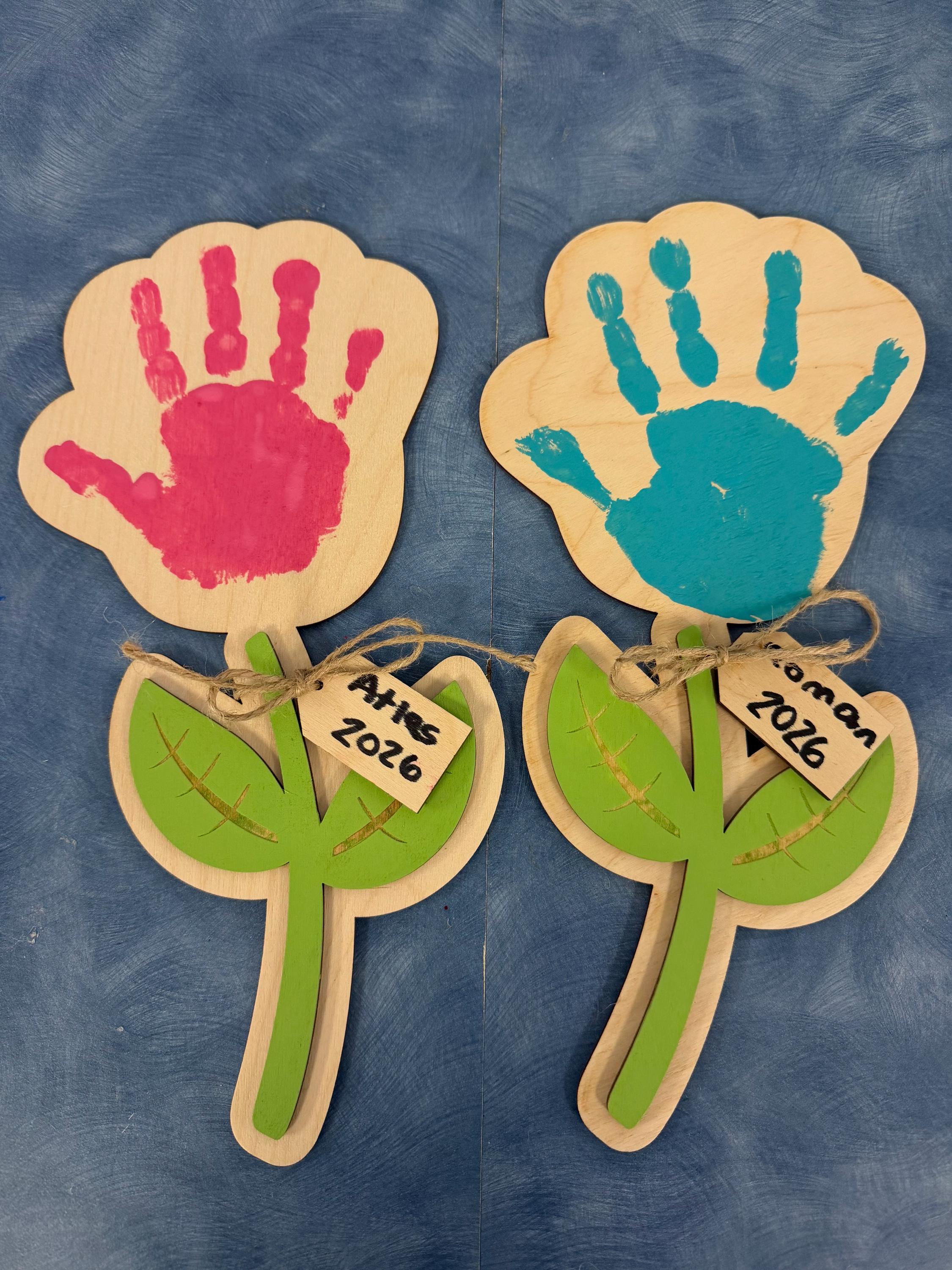 Mothers Day Gift - Flower Gift for Mom - Personalized Gift for Mom- Keepsake - Handprint Gift - Gift for her