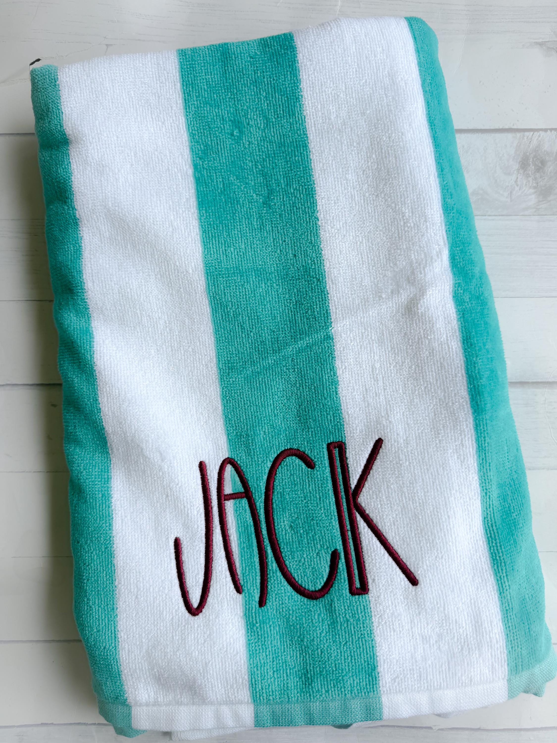Personalized Beach Towel- Monogrammed Cotton Terry Cloth, Summer Gift - Kids Beach Towel - Perosnalizee Towel - Gift