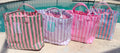 Striped Beach Tote - Personalized Waterproof Beach Bag - Gift -Monogrammed - Striped PVC - Bridesmaid Gift - Girls Weekend