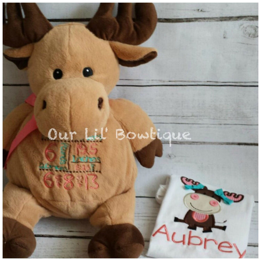 Personalized Moose Birthday Shirt - Embroidered Woodland Tee
