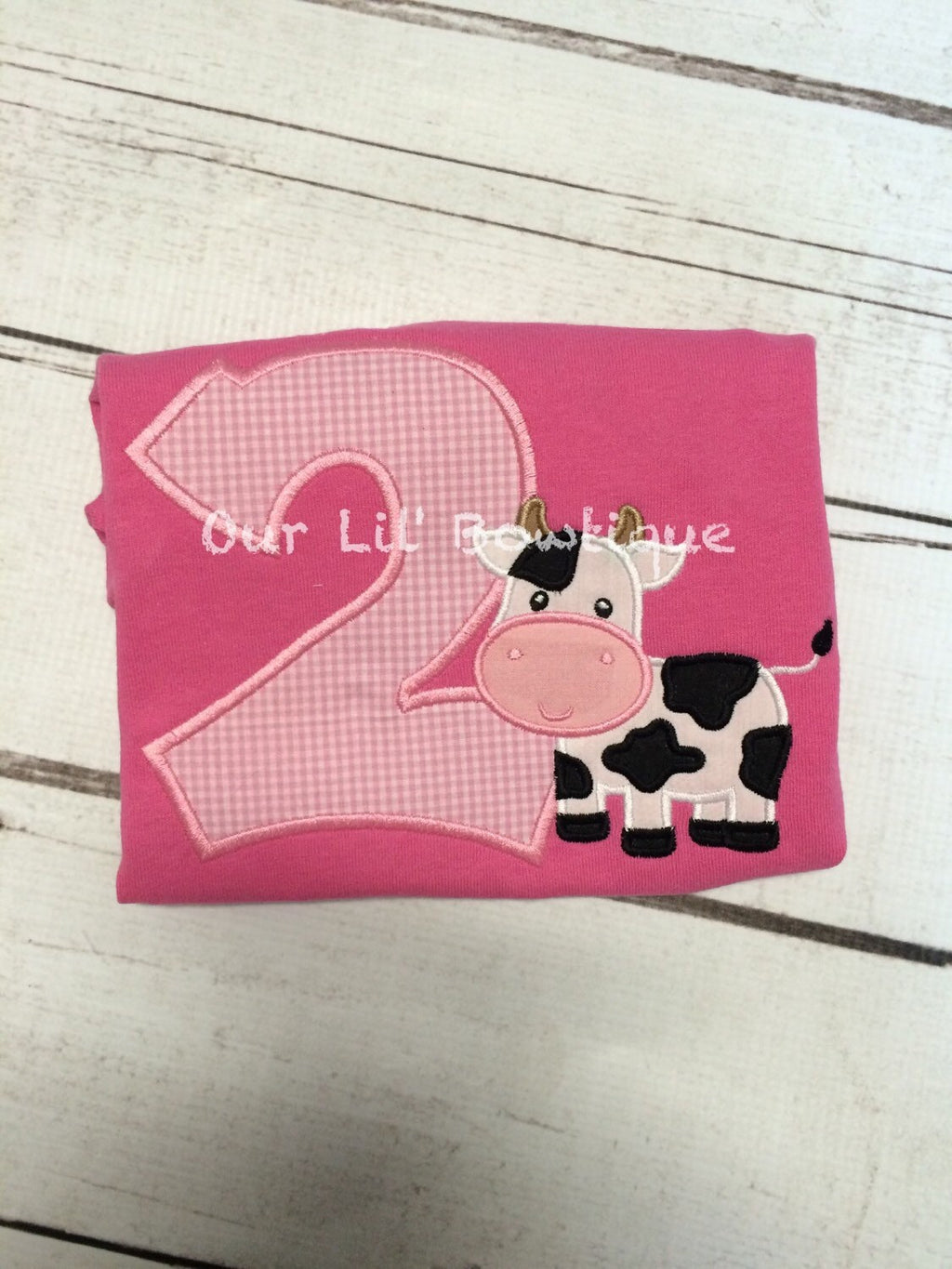 Cow Birthday Applique Shirt: Personalized Farm T-Shirt