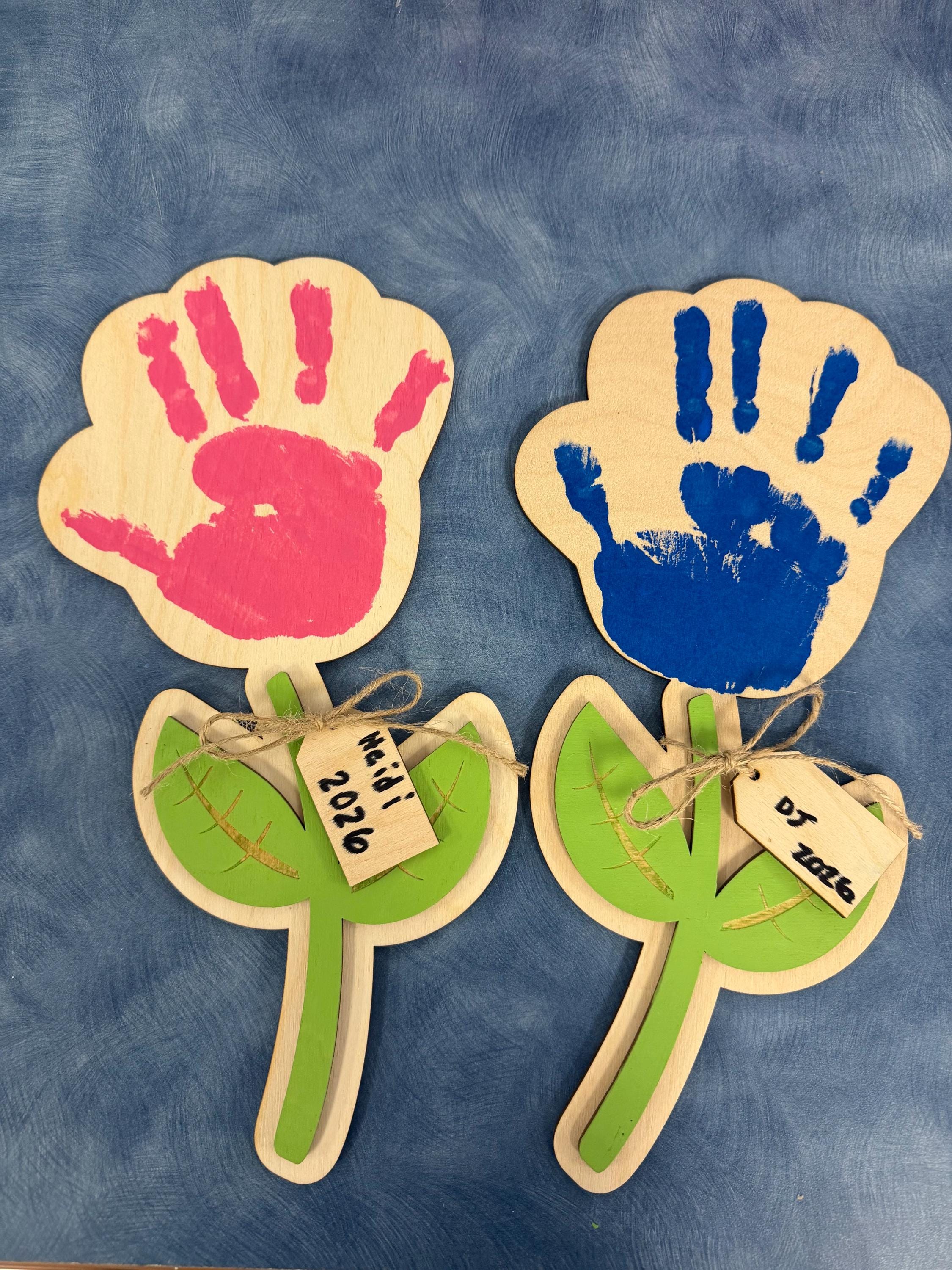 Mothers Day Gift - Flower Gift for Mom - Personalized Gift for Mom- Keepsake - Handprint Gift - Gift for her