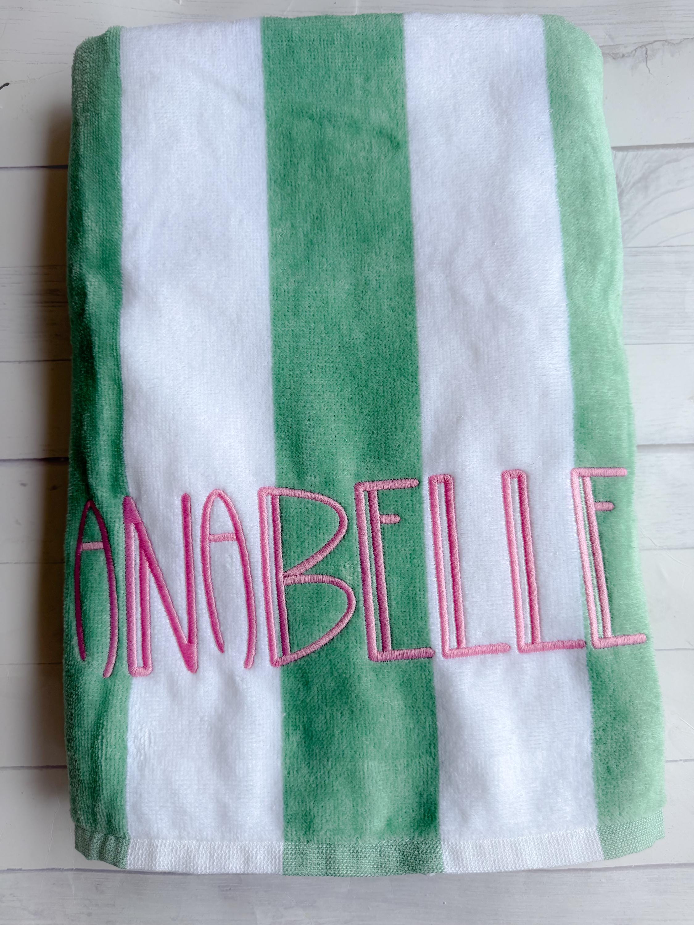 Personalized Beach Towel- Monogrammed Cotton Terry Cloth, Summer Gift - Kids Beach Towel - Perosnalizee Towel - Gift