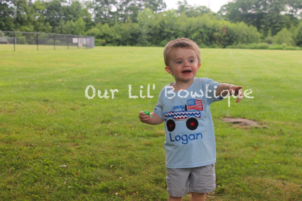 4th of July Boy Truck Shirt - 4th Of July T-Shirt - Fireworks - Boys 4th of July Shirt - Baby 4th of July Shirt - Personalized - Truck Shirt