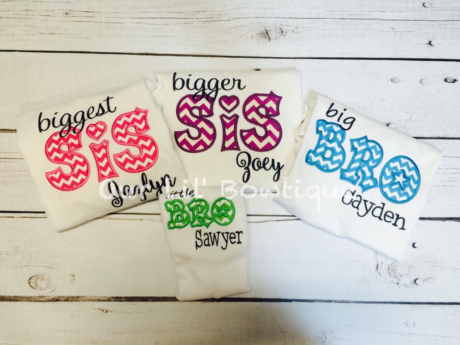 Big Sister/Brother Announcement Shirt: Embroidered Sibling Bodysuit