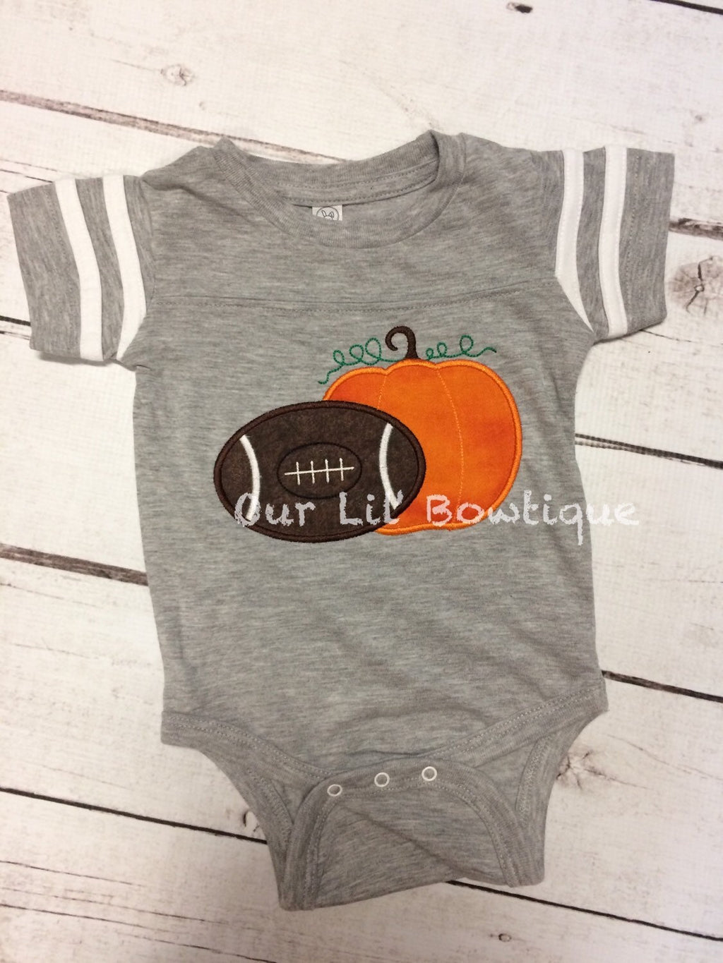 Personalized Boys Football Shirt: Embroidered Pumpkin Halloween Tee