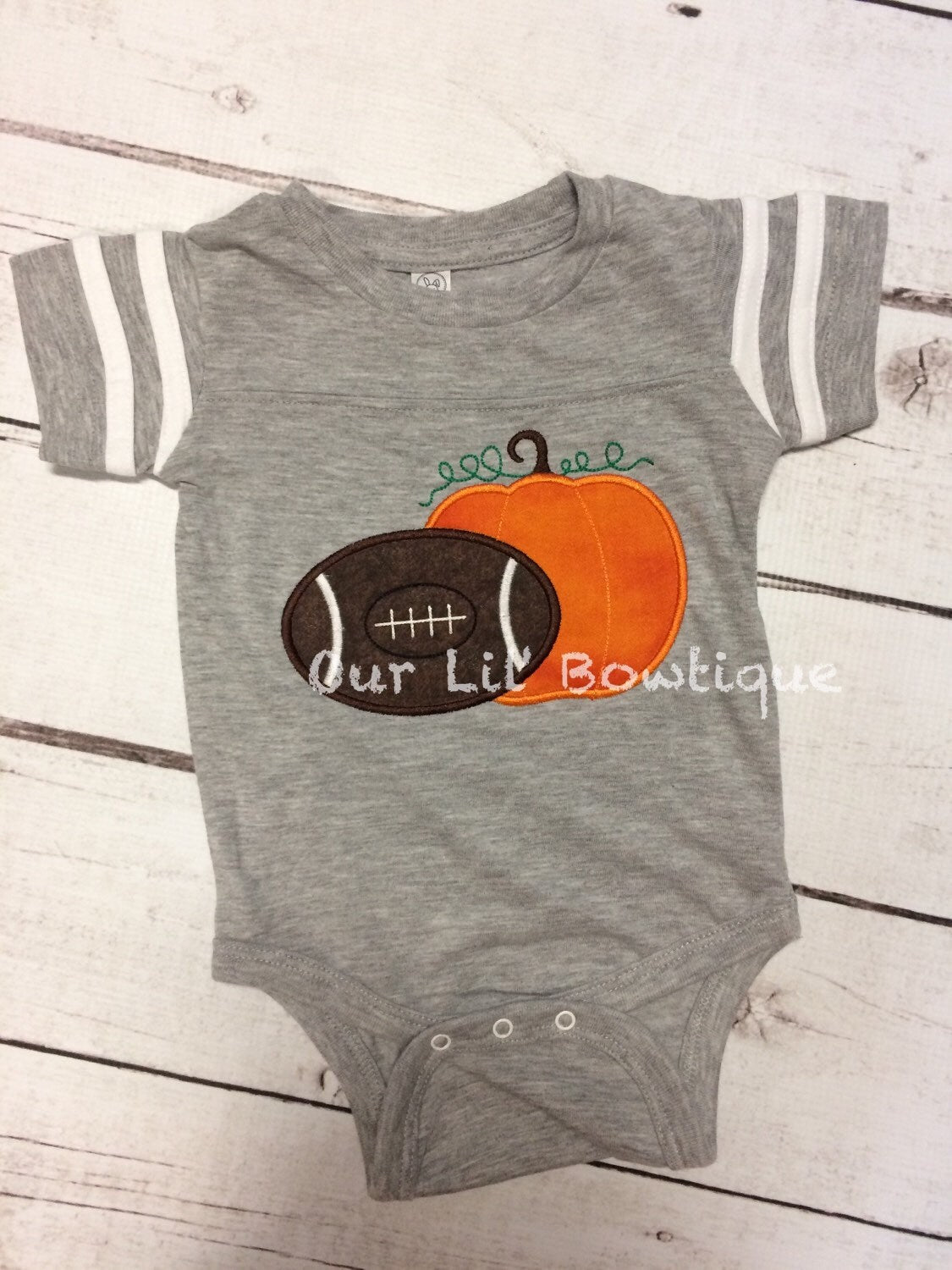 Personalized Boys Football Shirt: Embroidered Pumpkin Halloween Tee