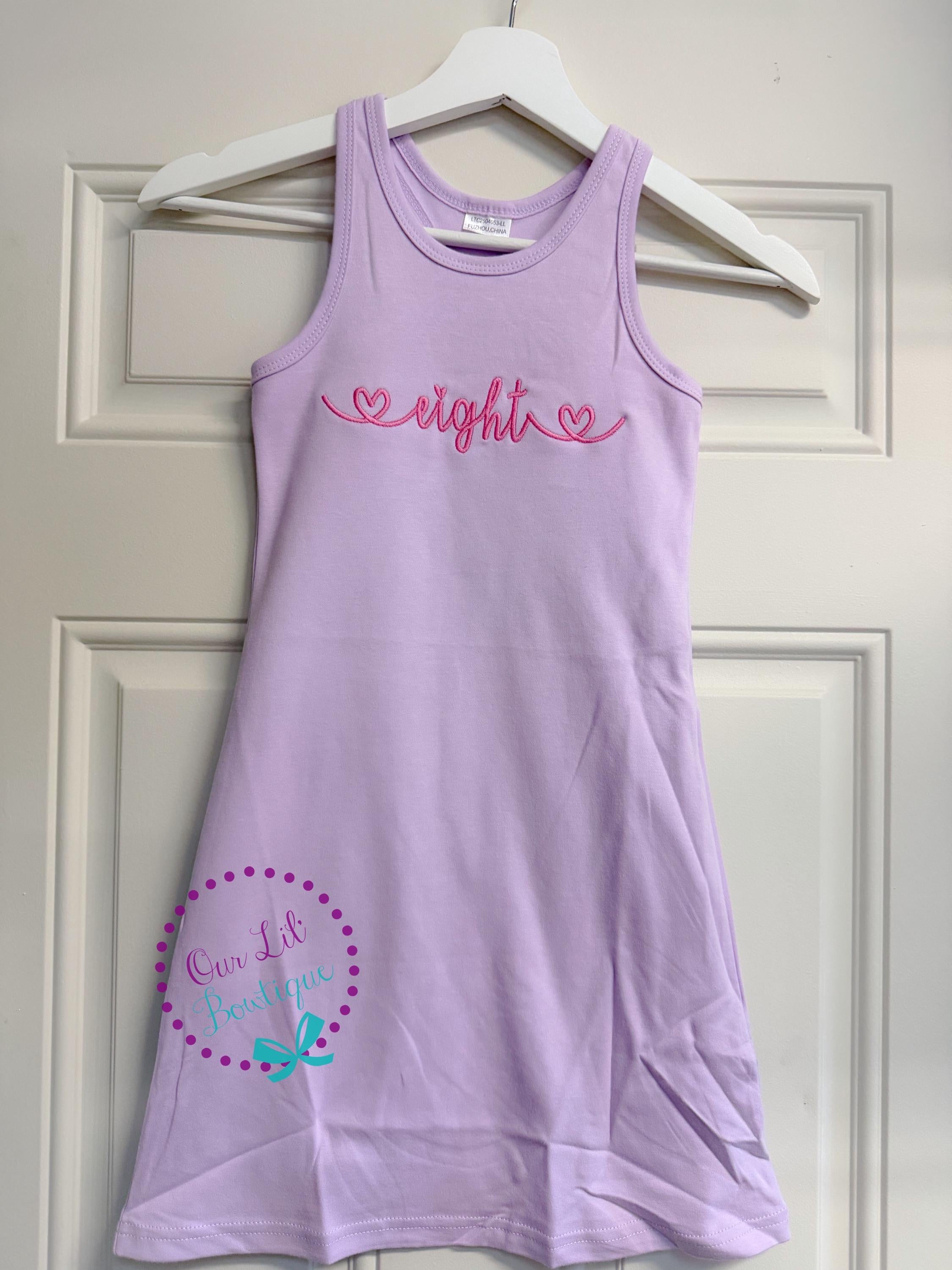 Personalized Girls Dress - Heart Tank Dress - Birthday Dress