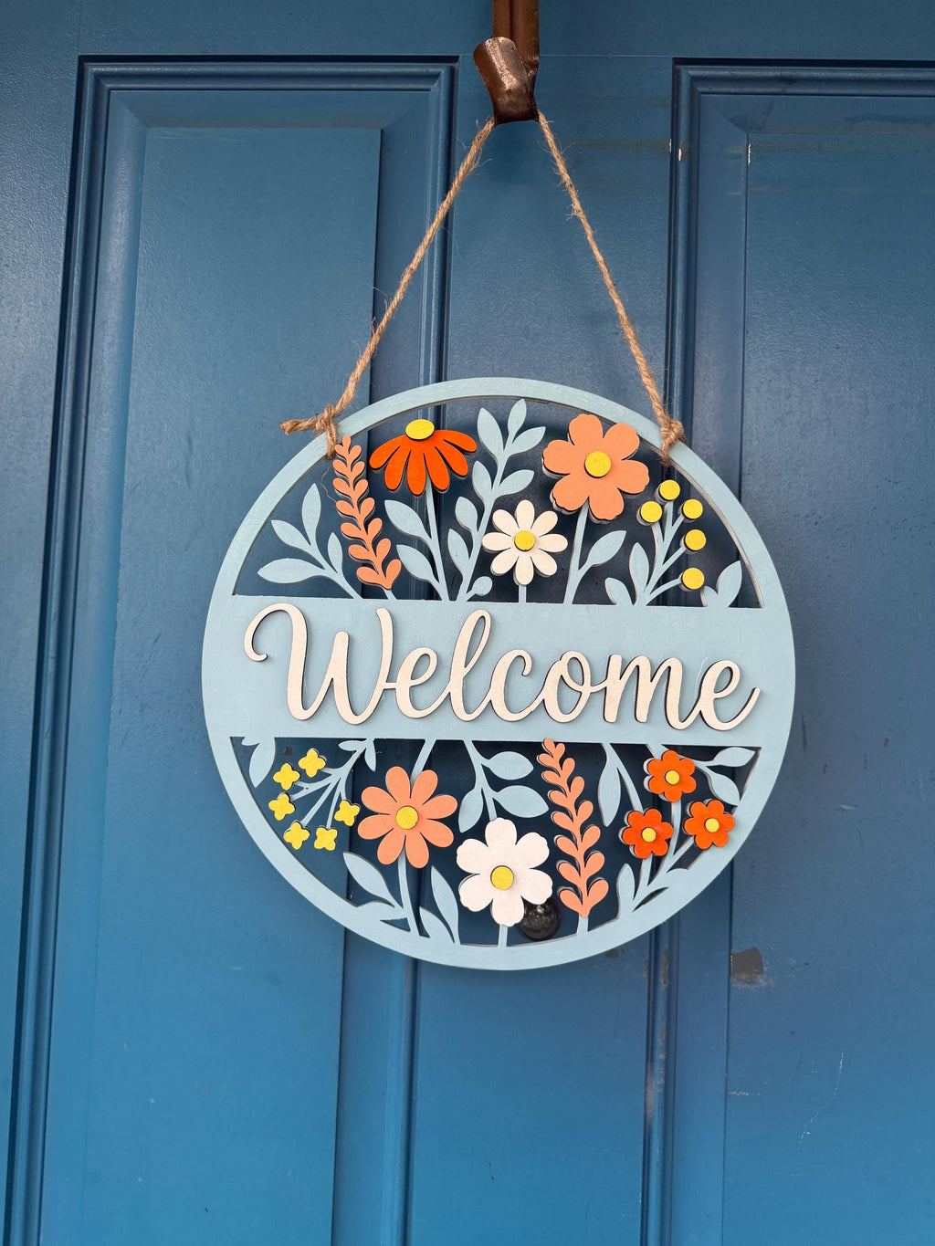 Flower Door Hanger - Spring Door Hanger - Daisy Sign - Door Hanger - Welcome Sign - Spring Door Sign- Decor - Personalized Decor
