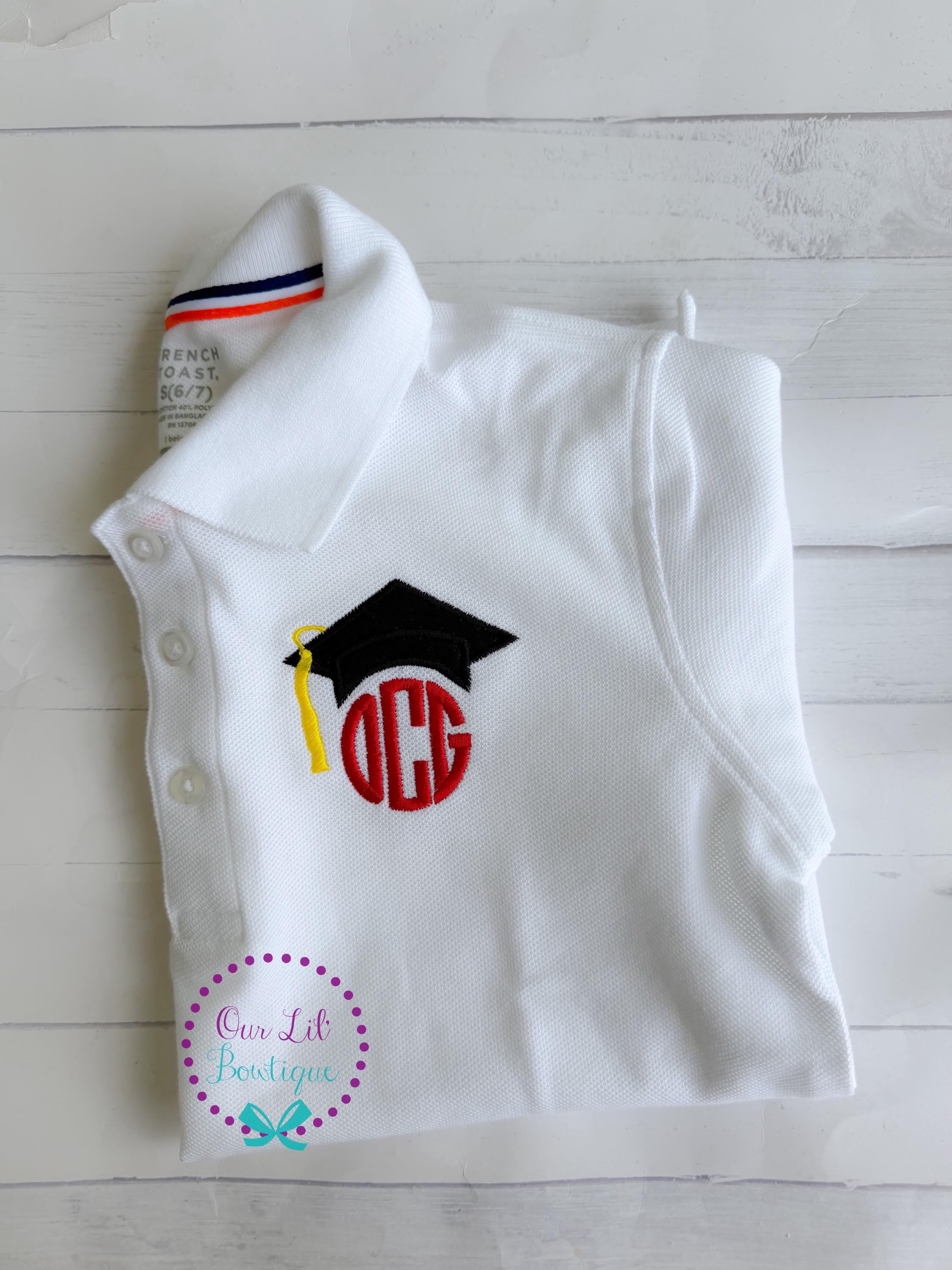 Personalized Graduation Polo: Embroidered Pre-K Grad Shirt - 2026 grad