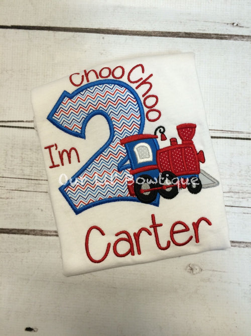 Choo Choo I'm 2 - Train Shirt - Train - Birthday - Boy Train Shirt - Personalized Train Shirt - Birthday Train - Boy Train Shirt