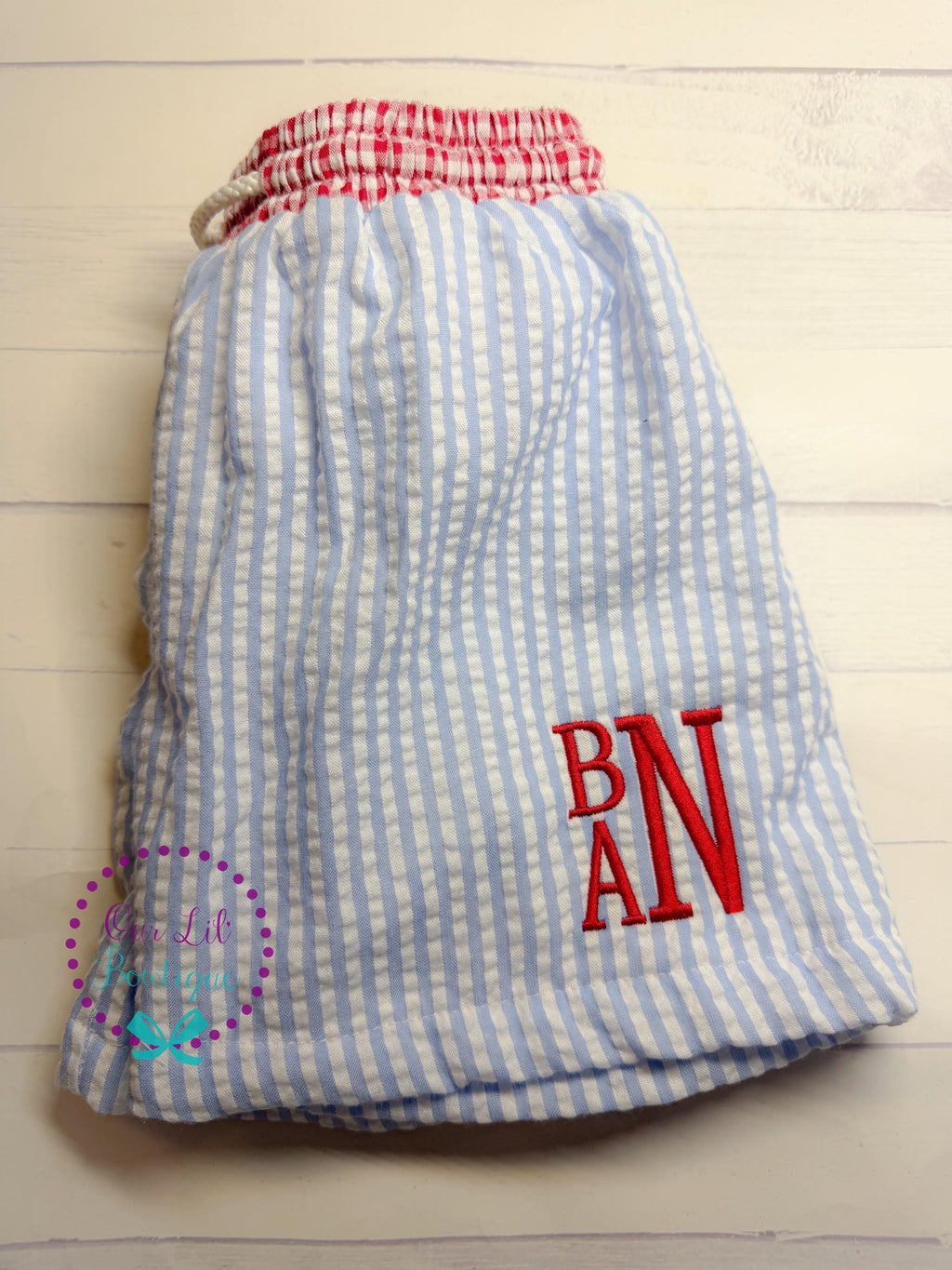Seersucker Monogrammed Swim Trunks - Boys Monogrammed Bathing Suit - Bathing Suit - Boys Bathing Suit - Trunk - Personalized Swimsuit - Boys